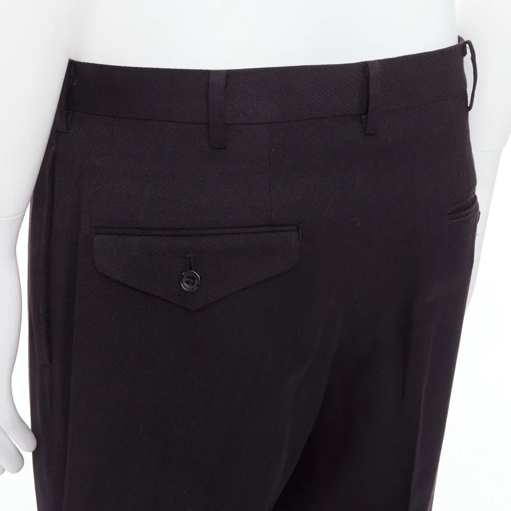 Yohji Yamamoto Wool Blend Pants Brown Very good - Back View