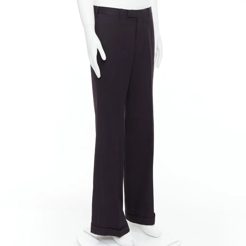 Yohji Yamamoto Wool Blend Pants Brown Very good - Inside View