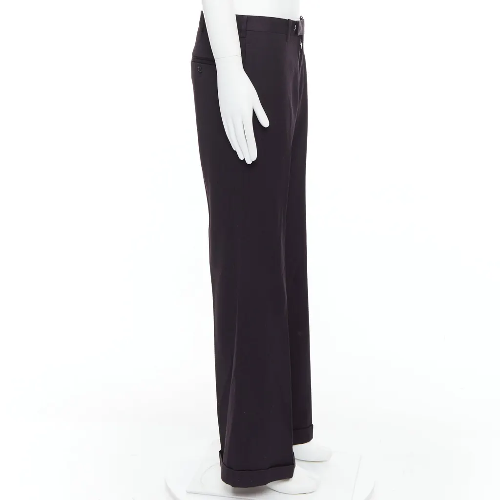 Yohji Yamamoto Wool Blend Pants Brown Very good - Model View