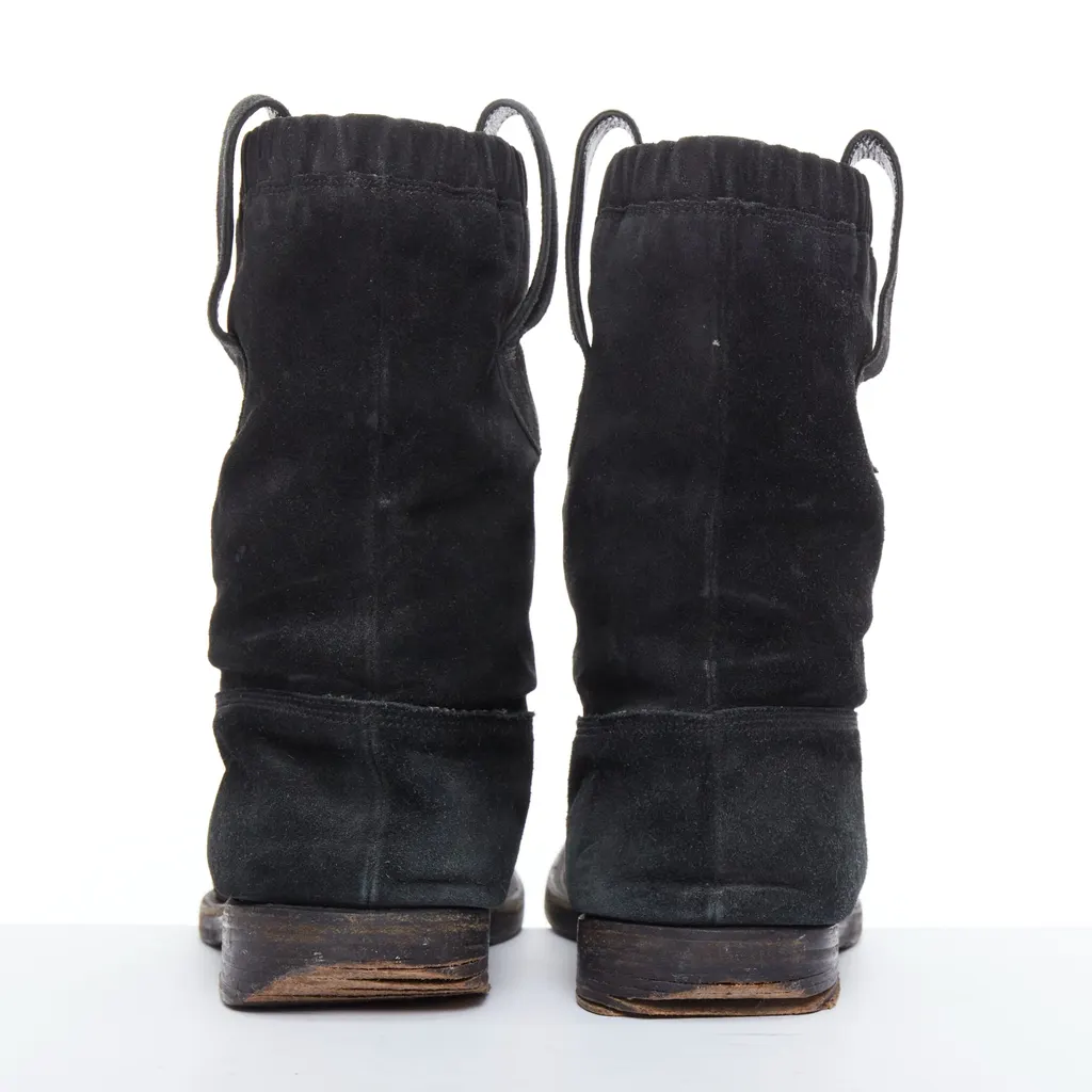Balenciaga Scaled Buckle Platform Boots Black Leather Fair - Box View
