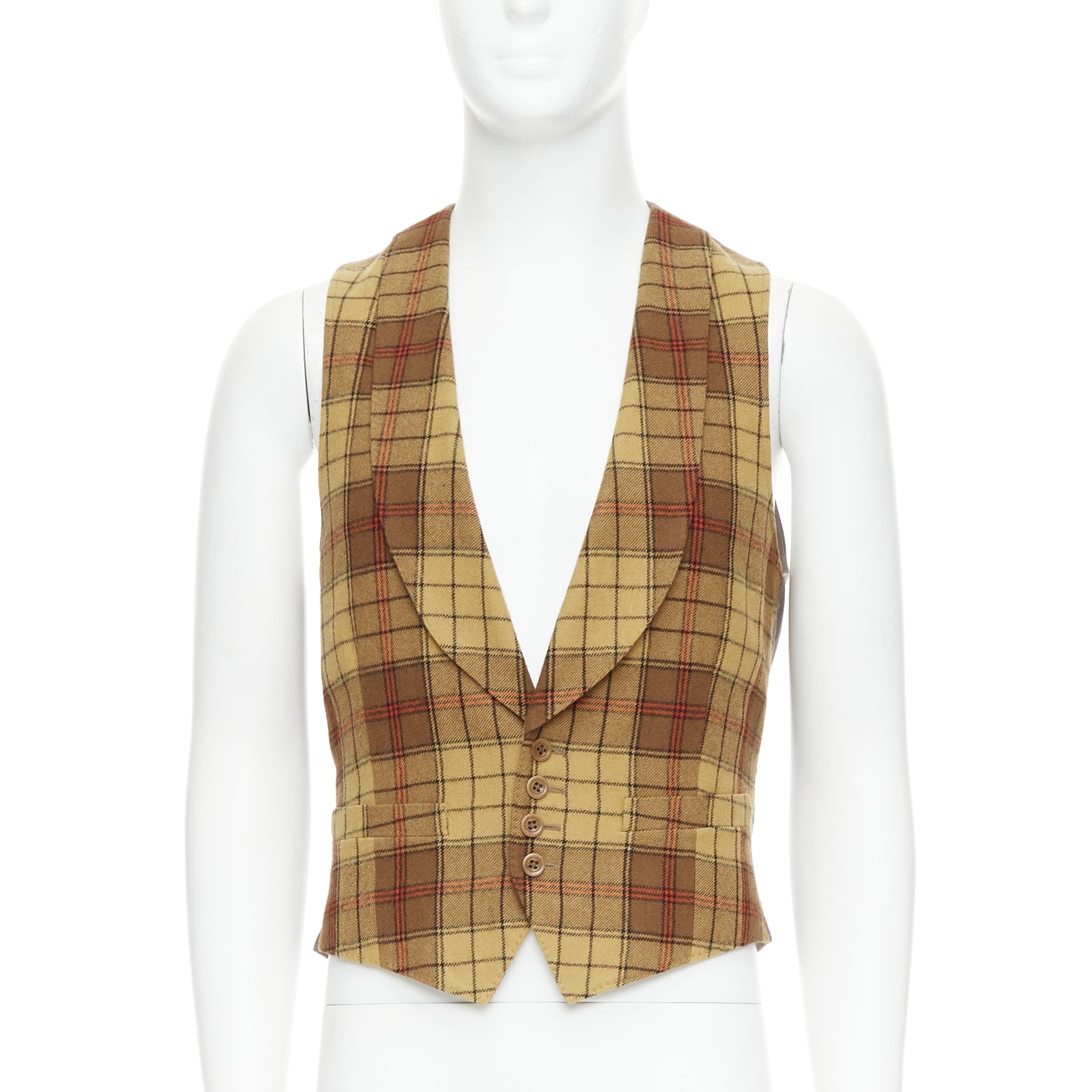 Dries Van Noten Plaid Wool Waistcoat
