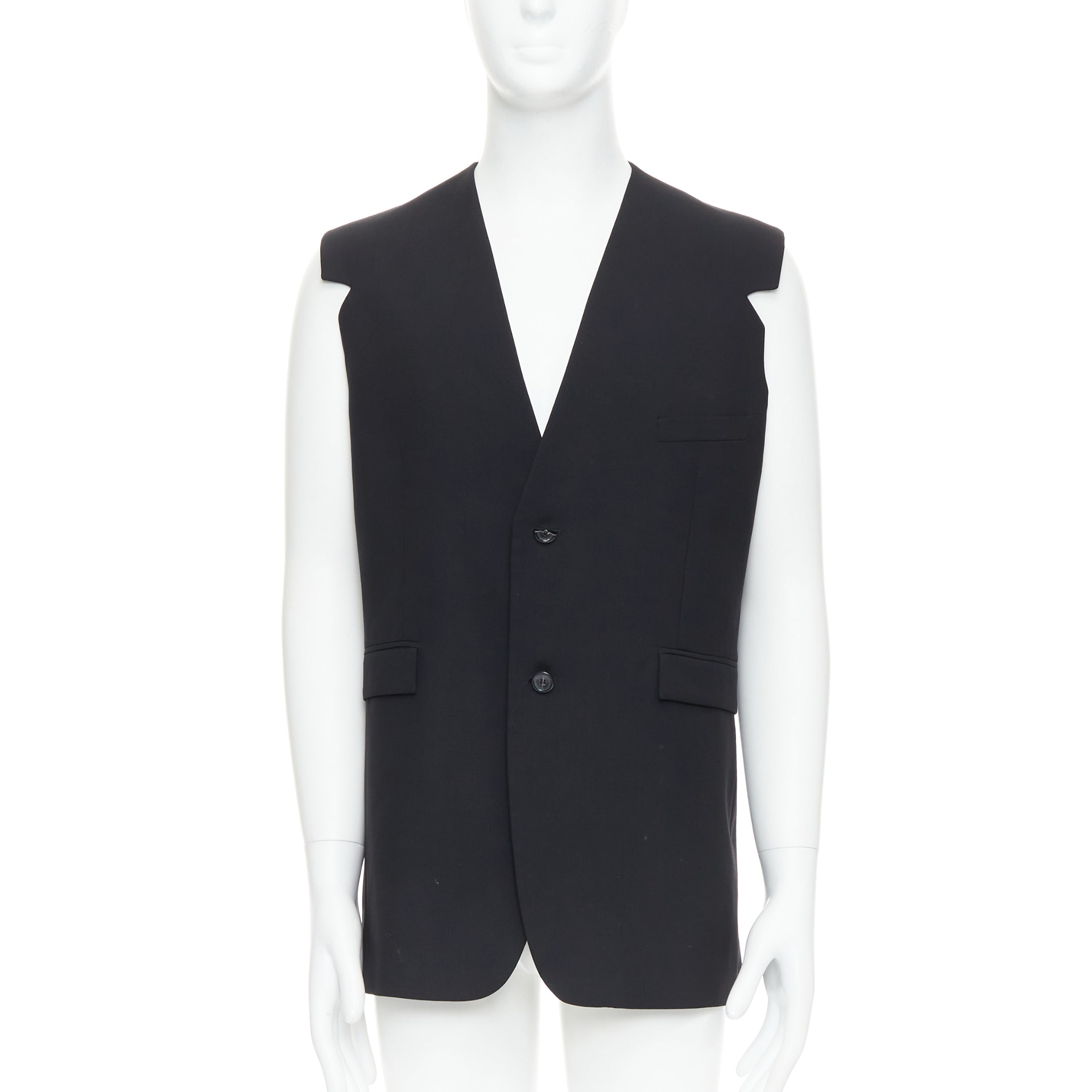 Raf Simons V Cut Armhole Waistcoat