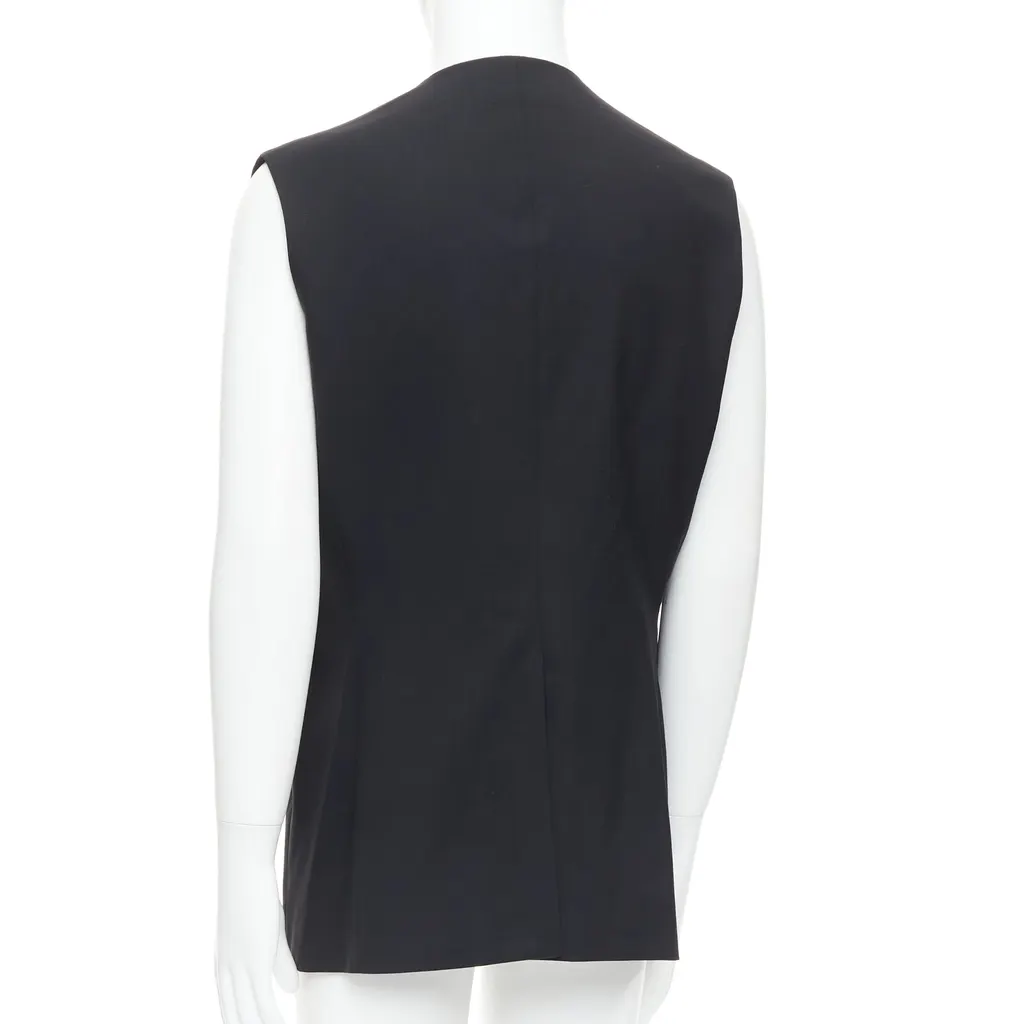 Raf Simons V Cut Armhole Waistcoat Black Wool Fair - Box View
