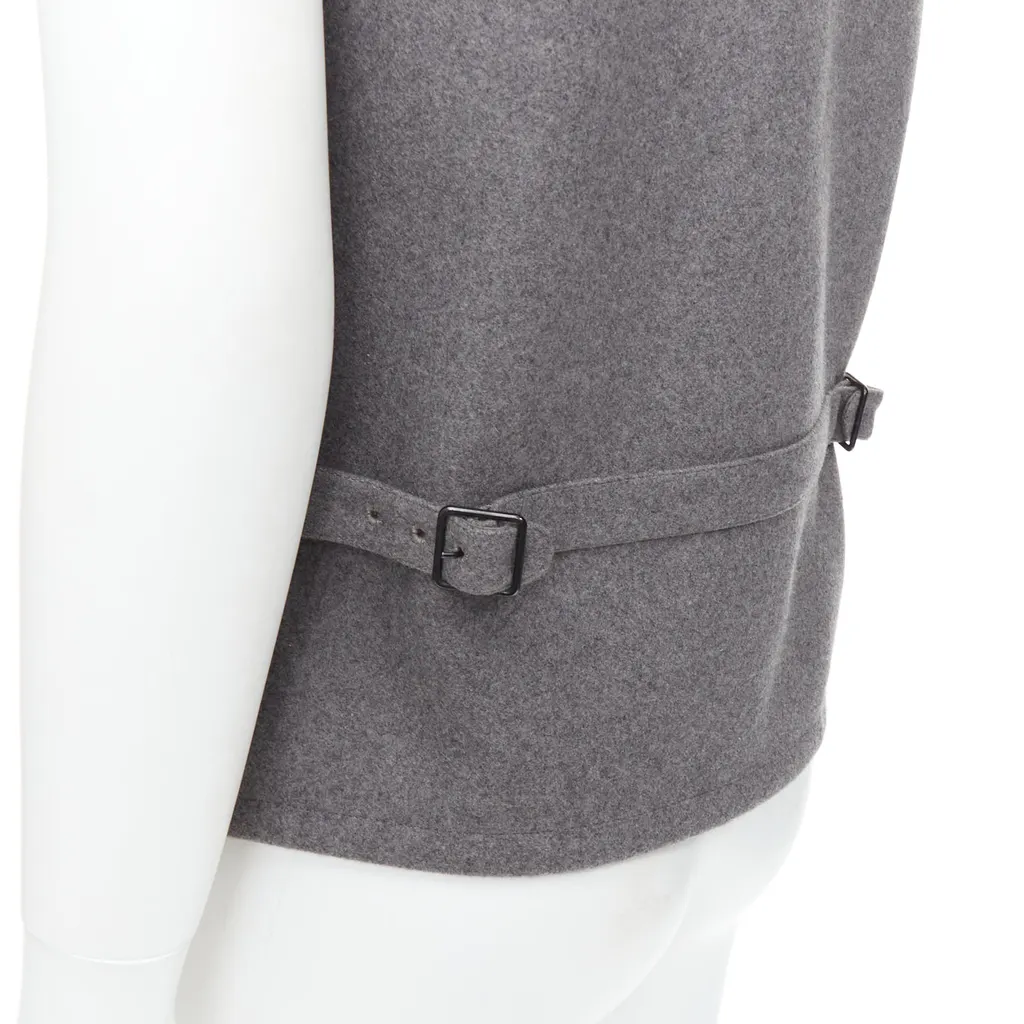 Lemaire Tape Bonded Vest Grey Wool Very good - Back View