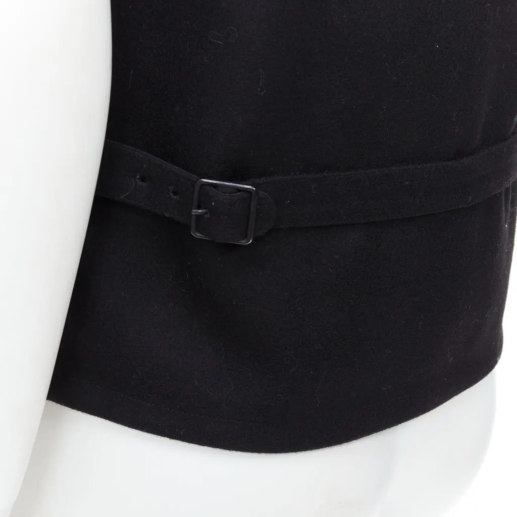 Lemaire Cotton Waistcoat Vest Black Wool Very good - Back View