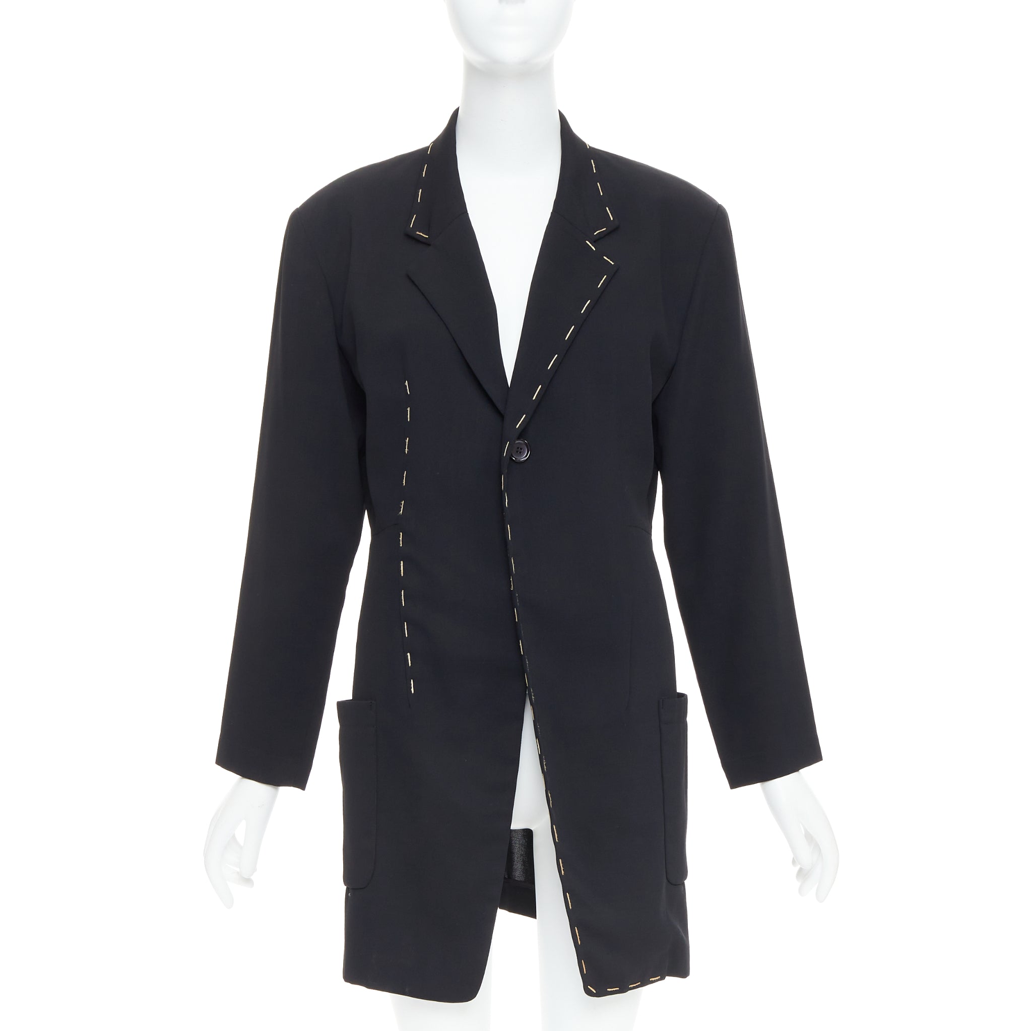 Yohji Yamamoto Black Long Blazer Coat