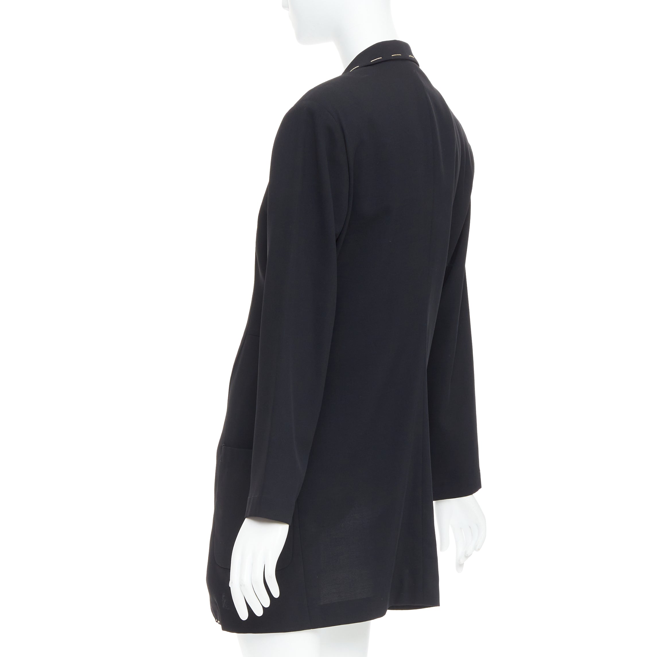 Yohji Yamamoto Black Long Blazer Coat - Detail 2