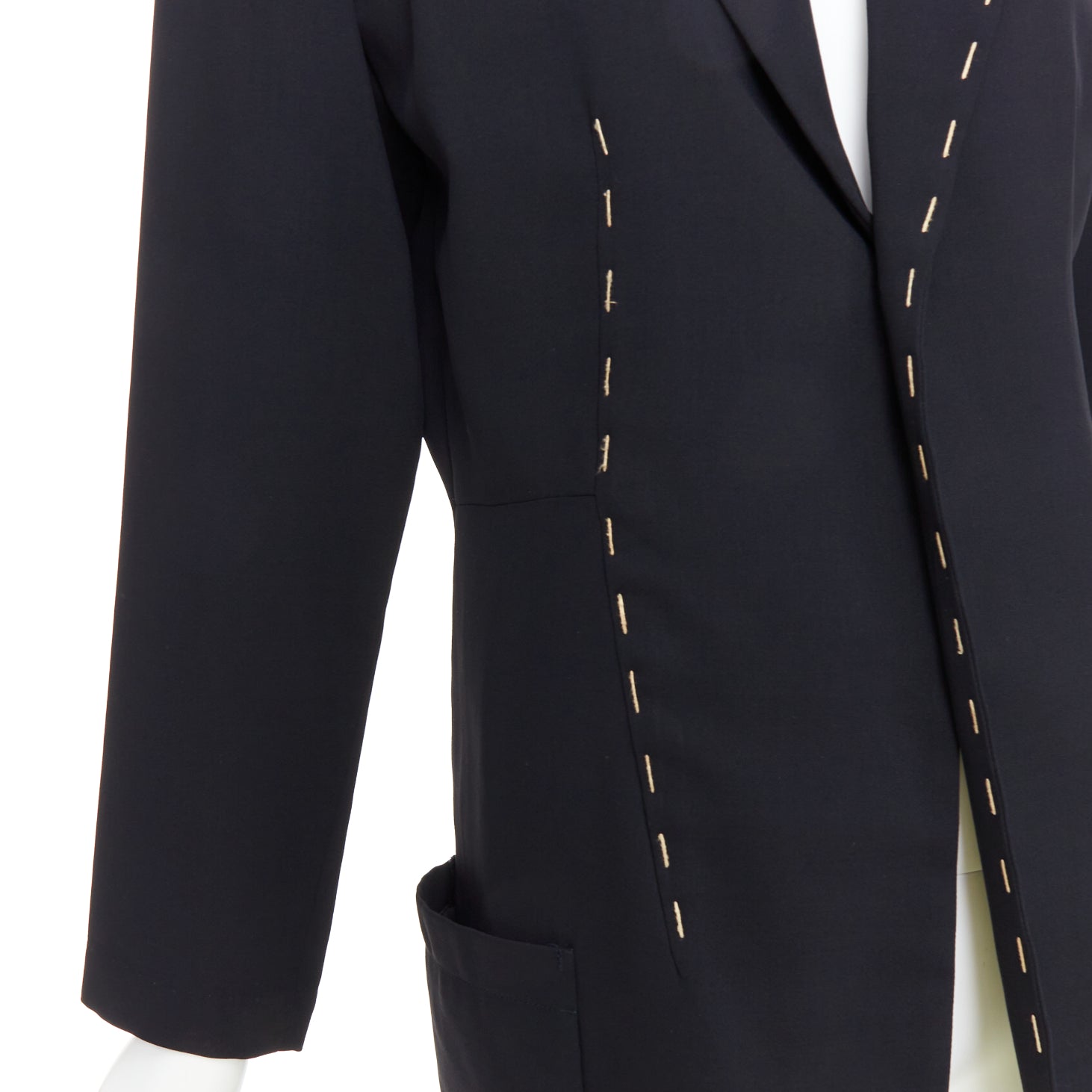 Yohji Yamamoto Black Long Blazer Coat - Image 10