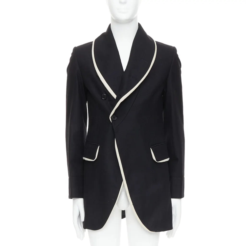 Ann Demeulemeester Black Wool Shawl Coat Black Wool Very good - Front View