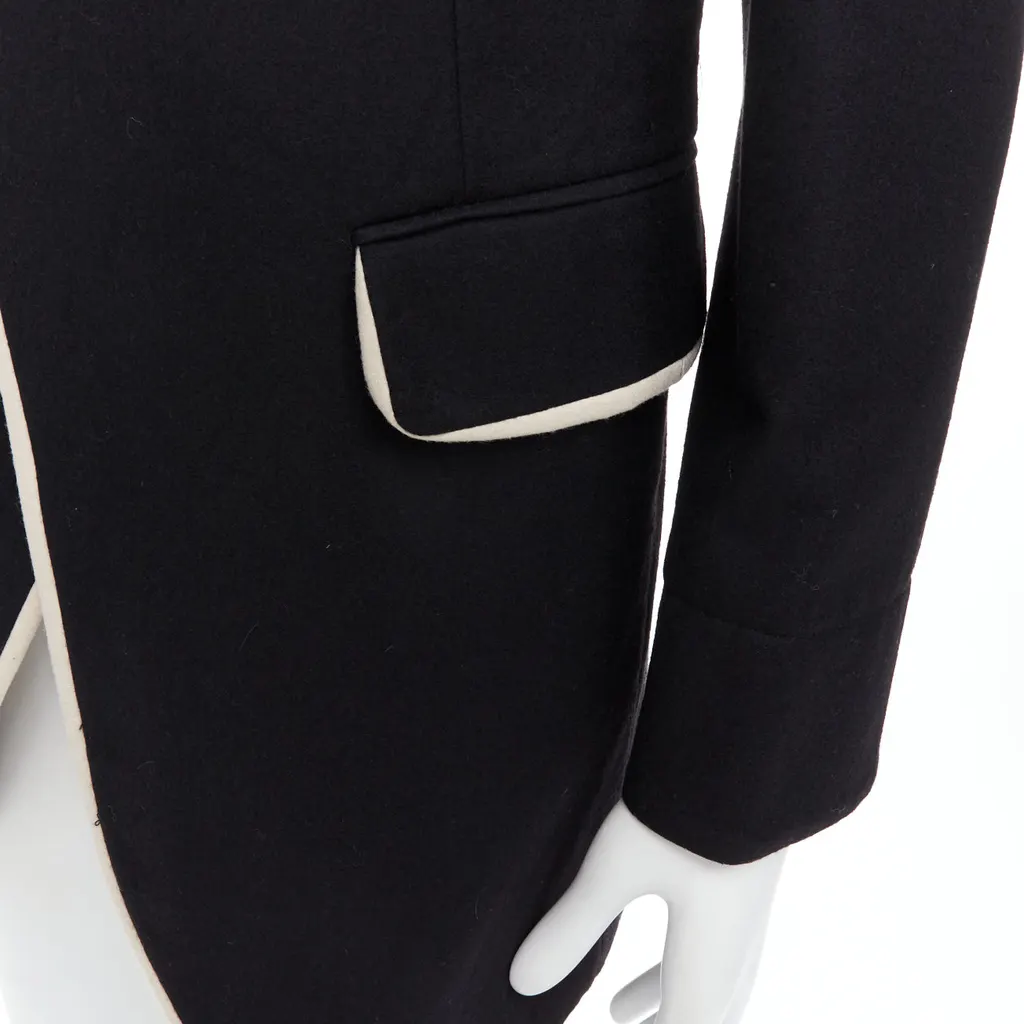 Ann Demeulemeester Black Wool Shawl Coat Black Wool Very good - Back View