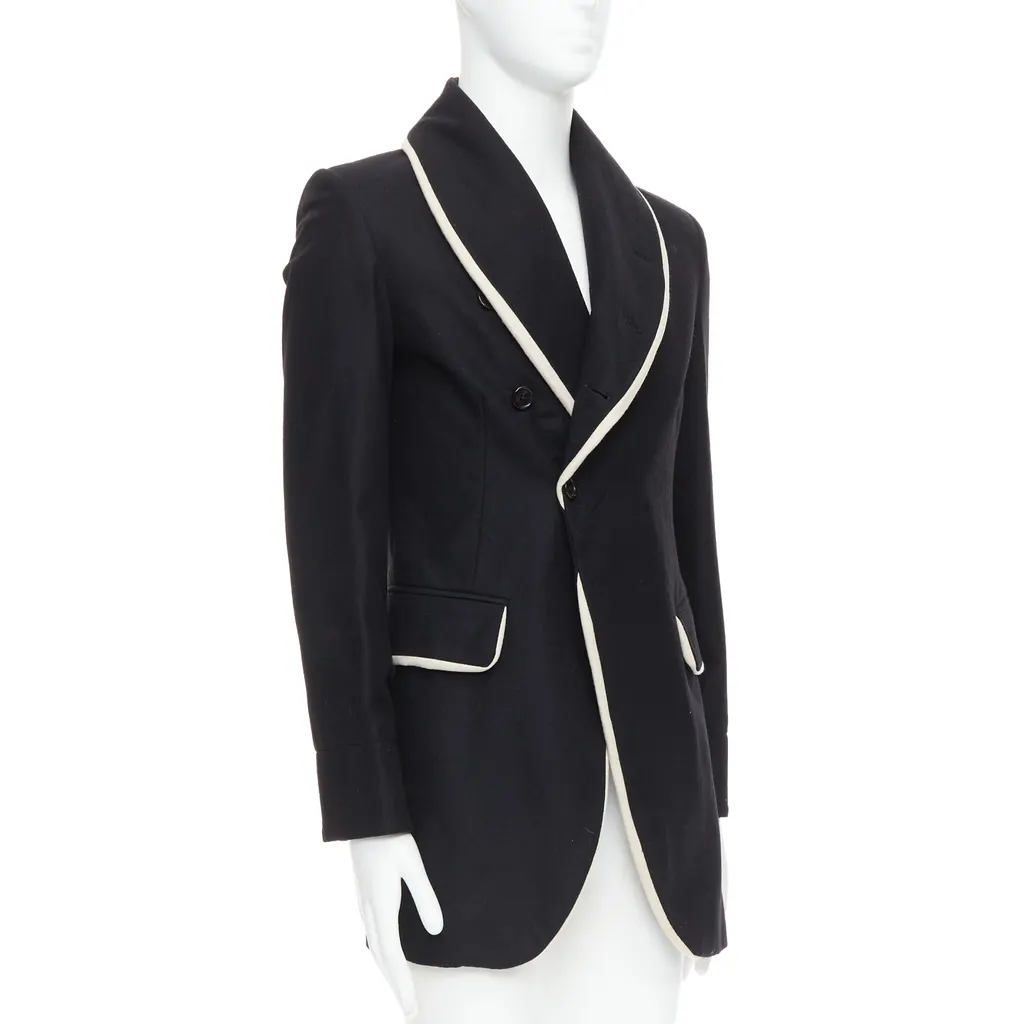 Ann Demeulemeester Black Wool Shawl Coat Black Wool Very good - Inside View