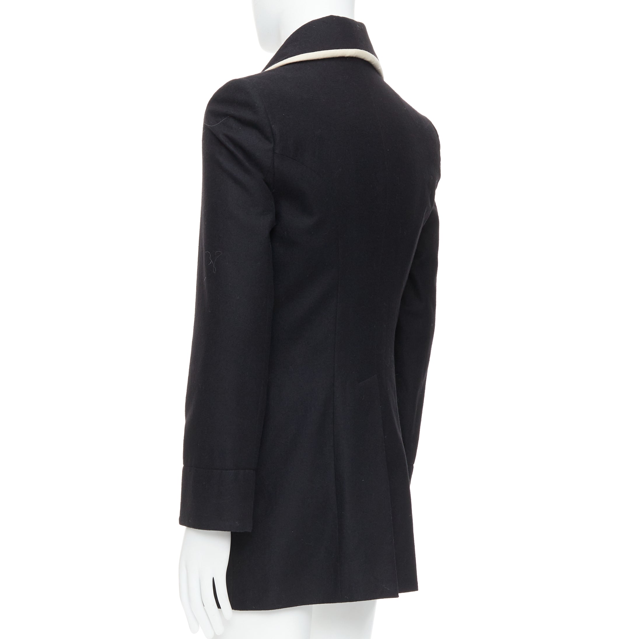 Ann Demeulemeester Black Wool Shawl Coat - Detail 1