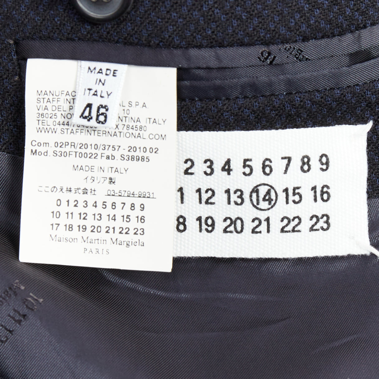 Maison Martin Margiela Navy Padded Boxy Blazer - Image 10