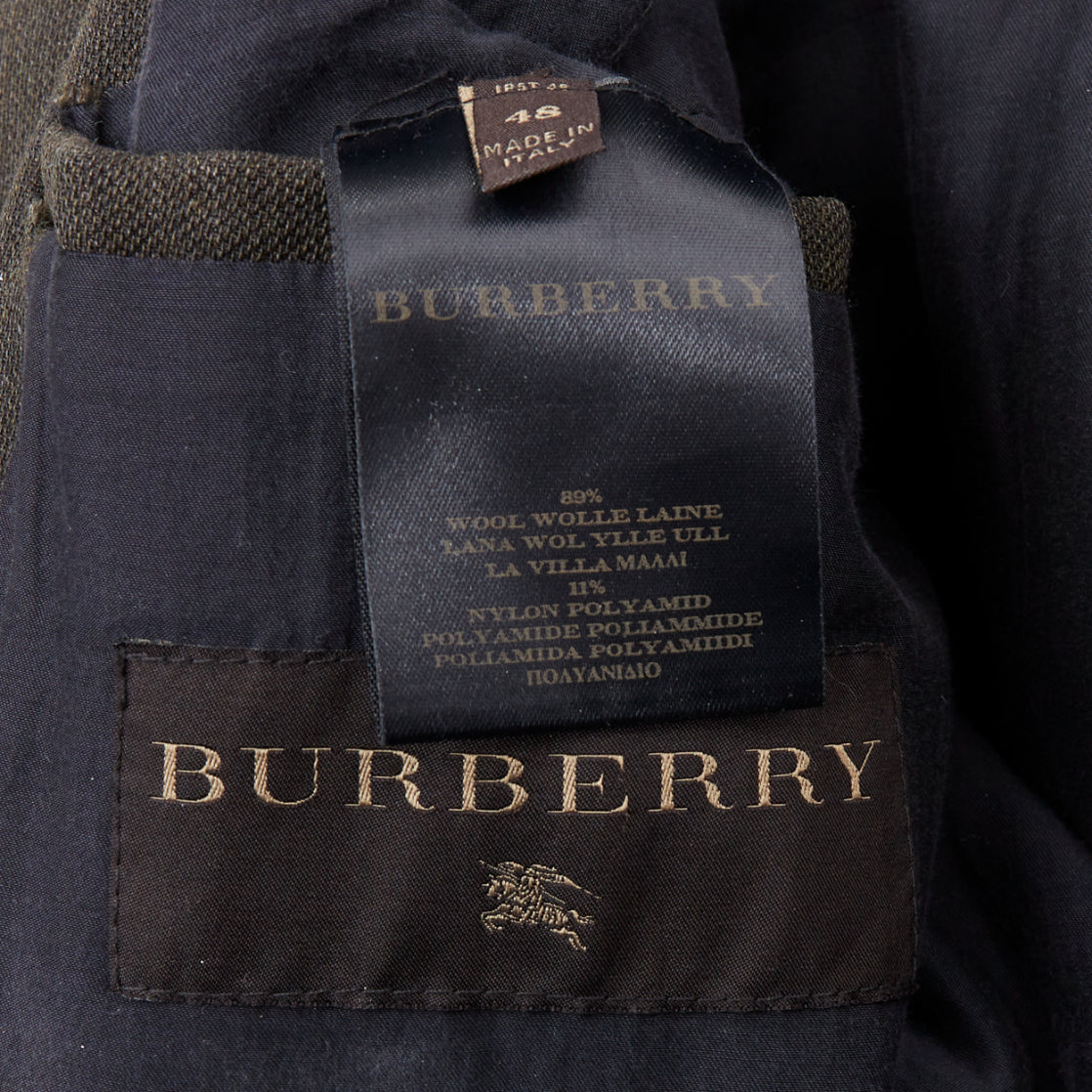 Burberry Green Wool Biker Jacket - Image 11