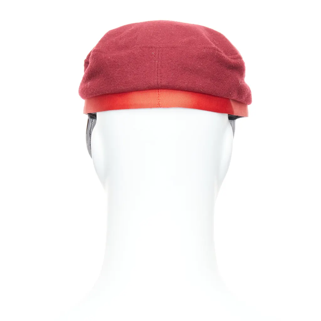 Comme Des Garcons Red Wool Officer Hat Red Wool Fair - Model View