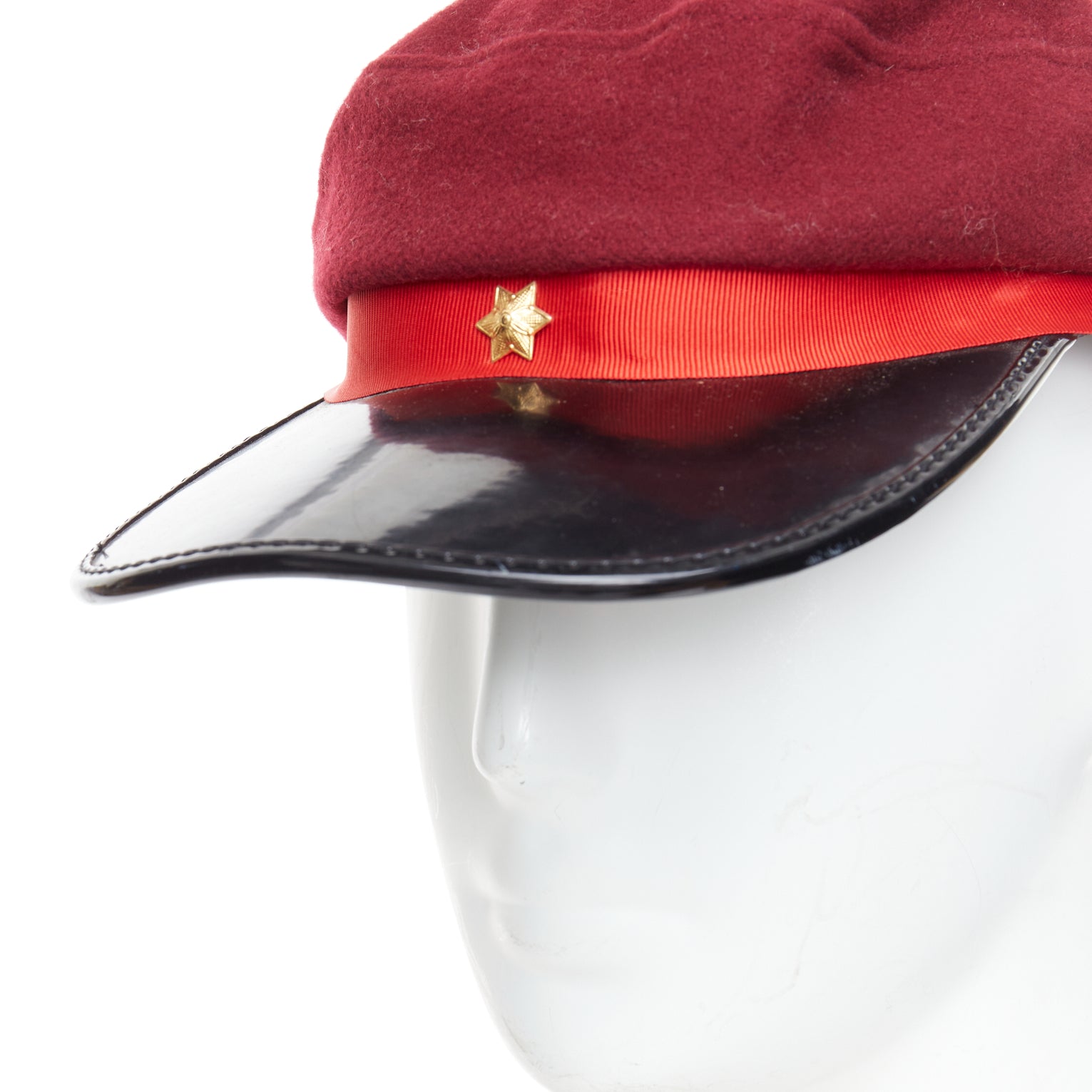 Comme Des Garcons Red Wool Officer Hat - Detail 1