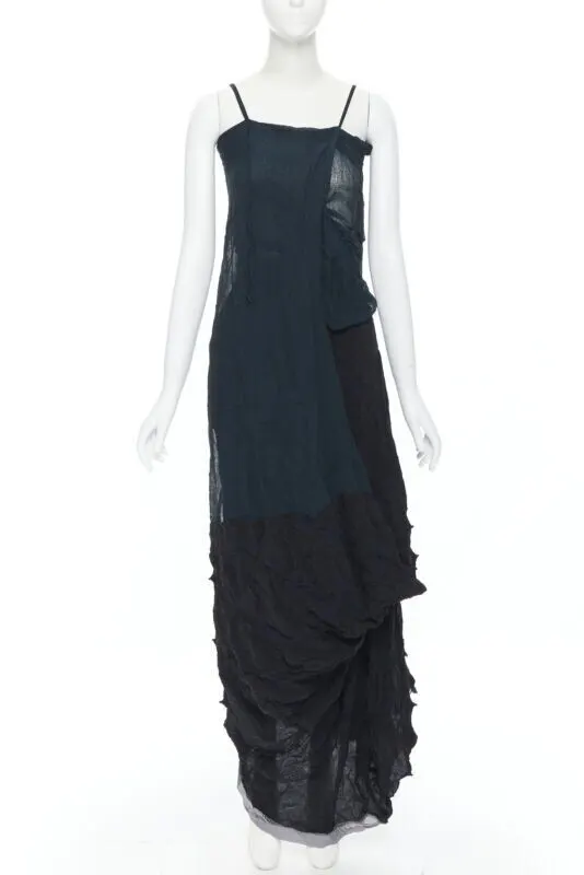 Yohji Yamamoto Shibori Dyed Dress Green Cotton Never worn, with tag - Front View