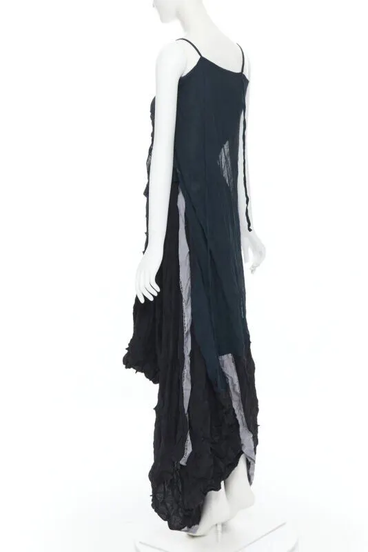 Yohji Yamamoto Shibori Dyed Dress Green Cotton Never worn, with tag - Inside View