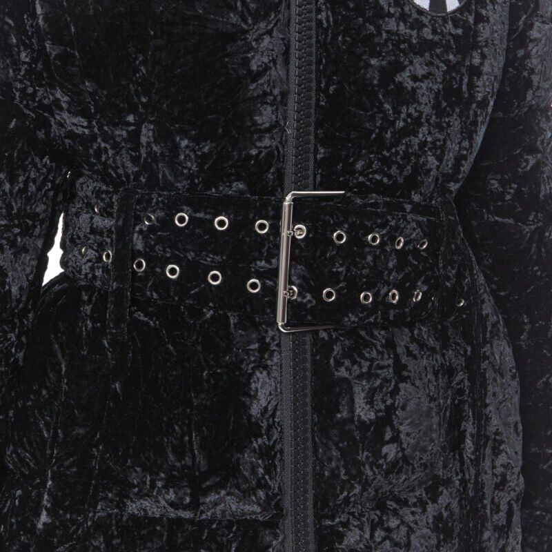 Versus Black Velvet Puffer Jacket - Back view