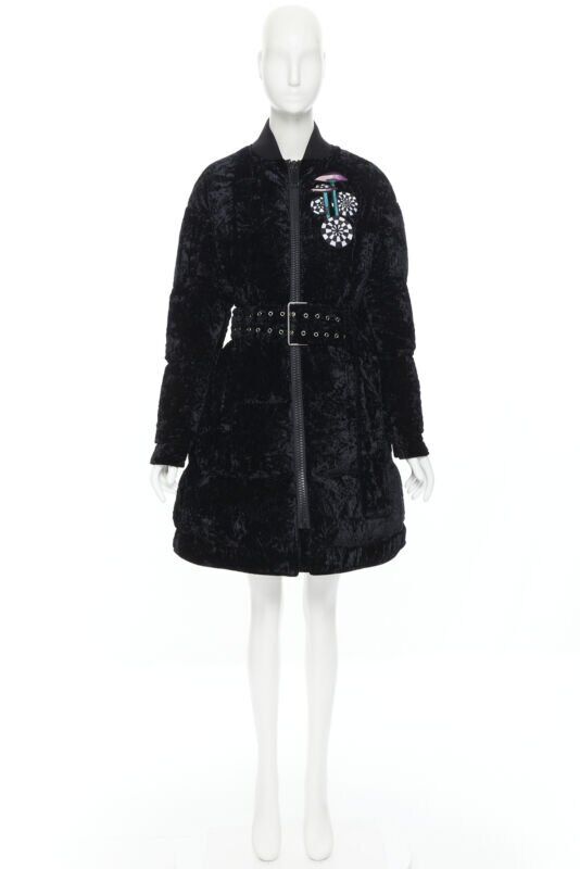 Versus Black Velvet Puffer Jacket - Image 6