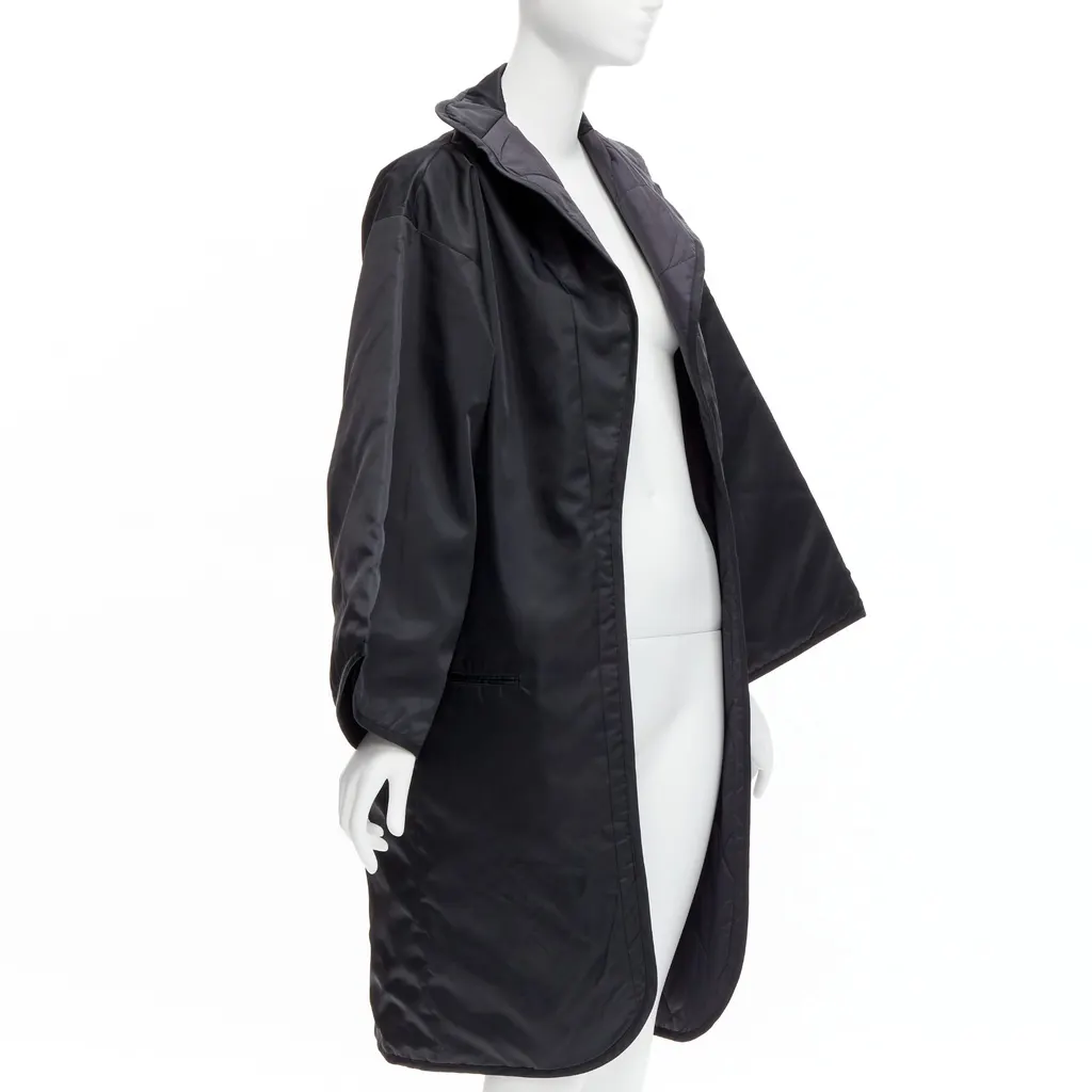 Yohji Yamamoto Black Padded Kimono Coat Black Never worn - Inside View