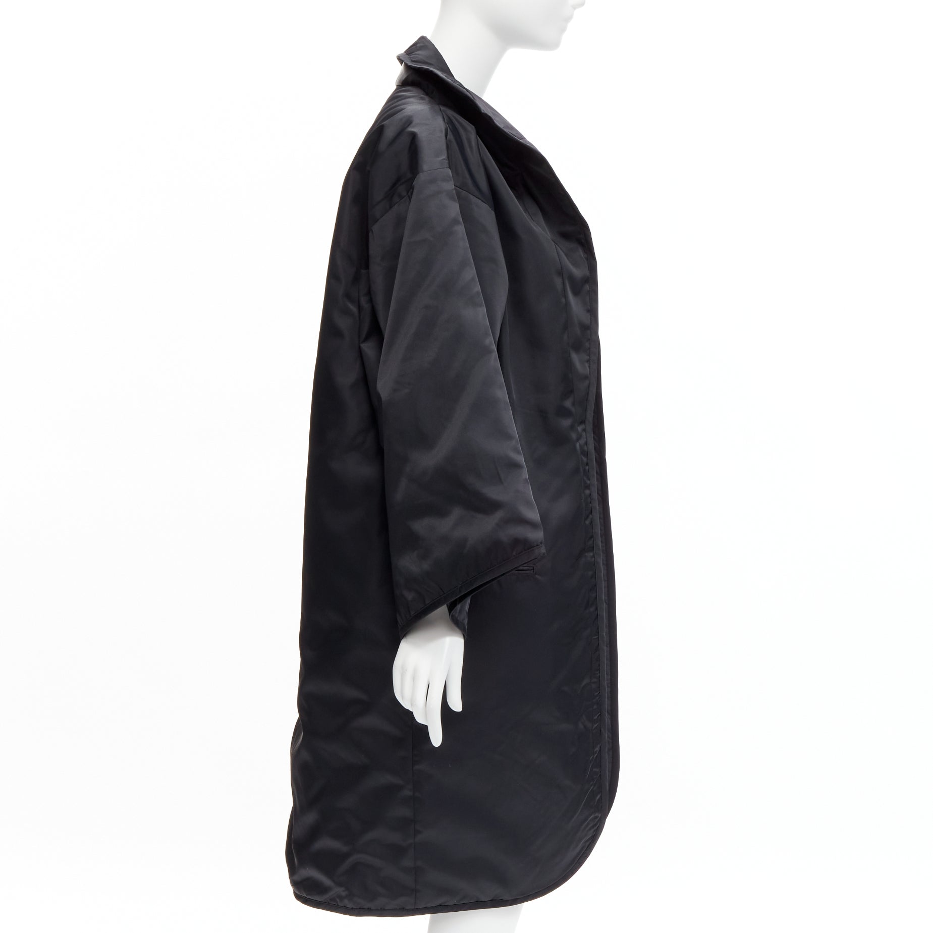 Yohji Yamamoto Black Padded Kimono Coat - 4