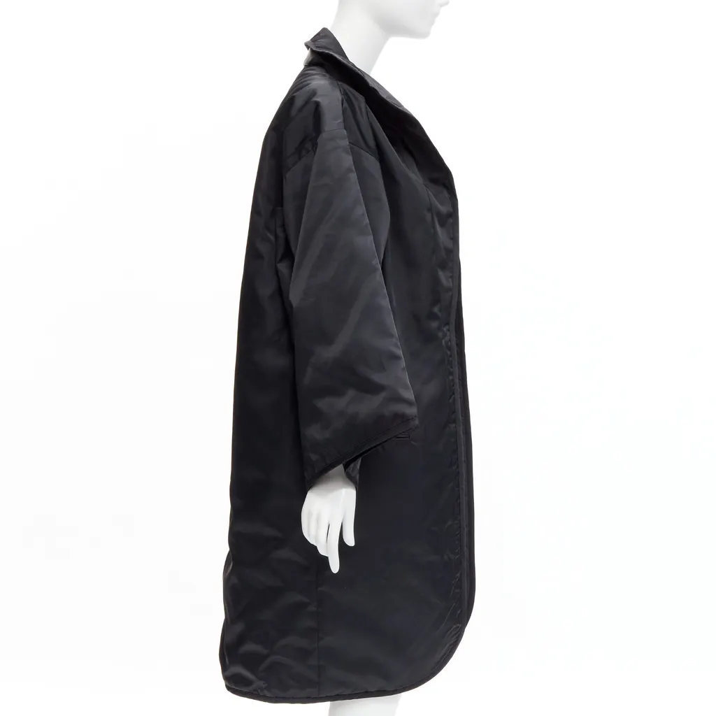 Yohji Yamamoto Black Padded Kimono Coat Black Never worn - Model View