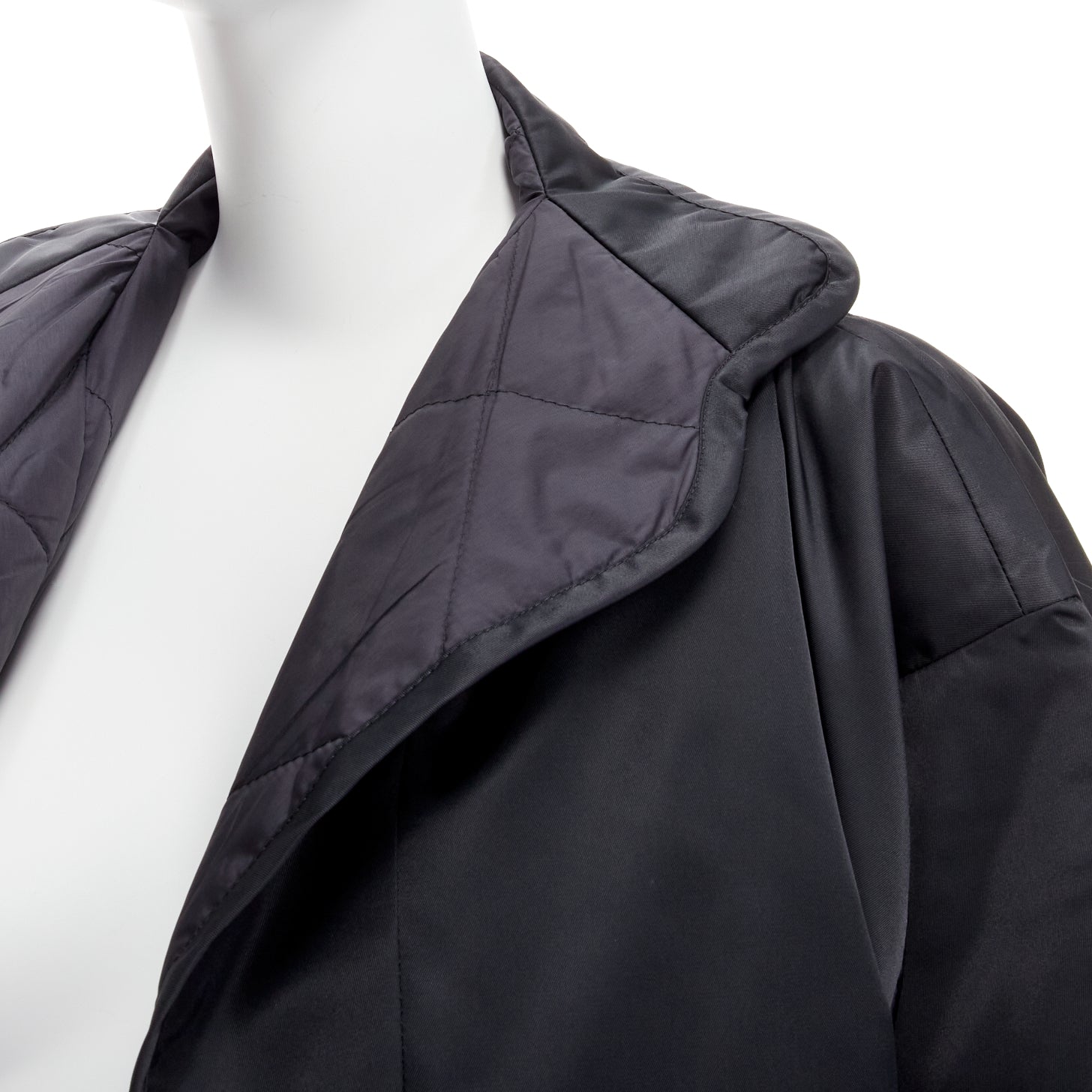 Yohji Yamamoto Black Padded Kimono Coat - Detail 1