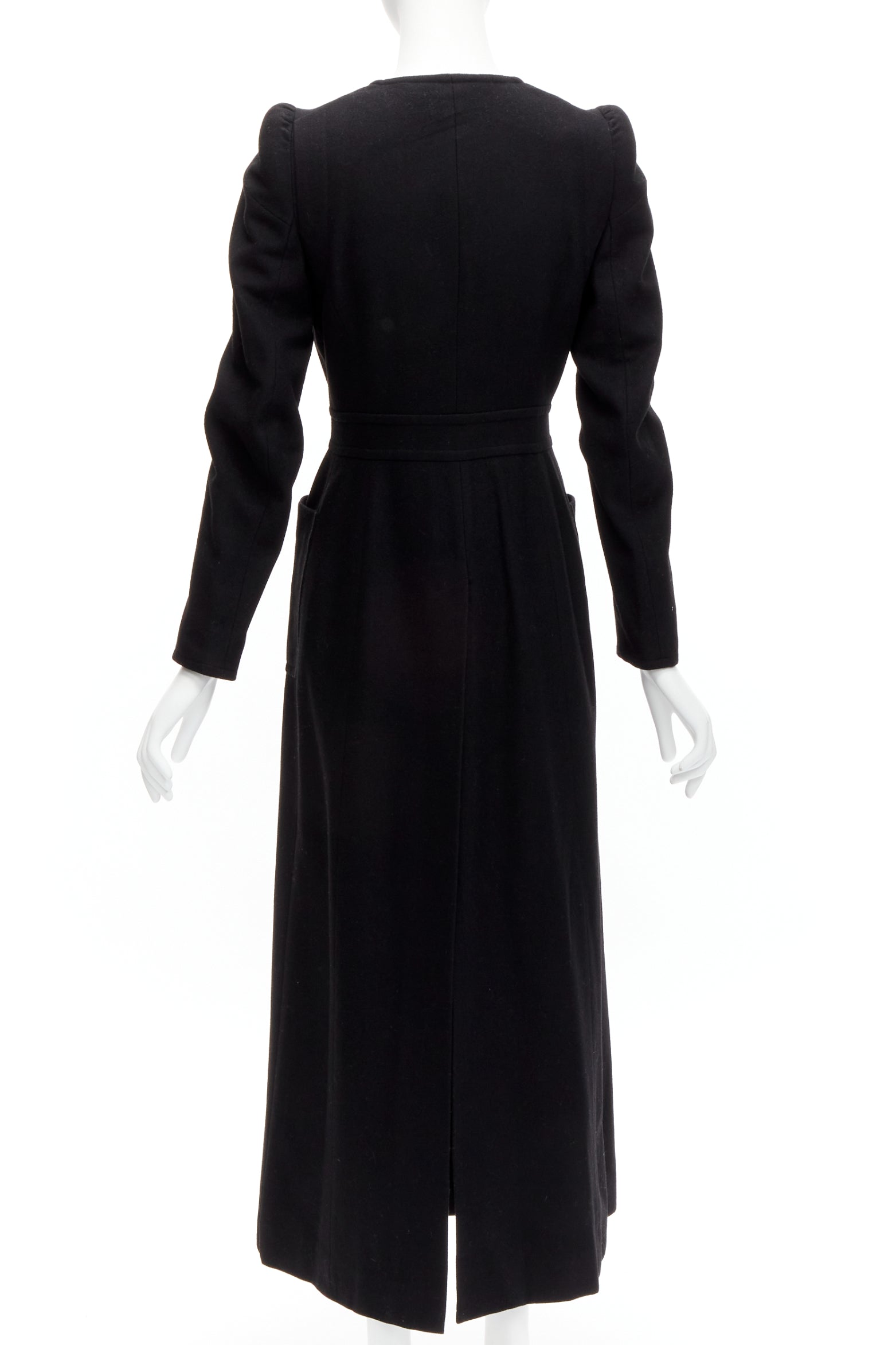 Maison Martin Margiela Black Wool Cigarette Coat - Detail 1