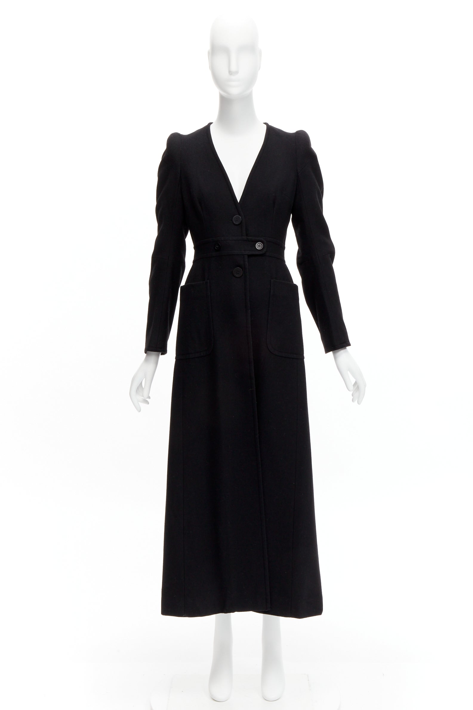 Maison Martin Margiela Black Wool Cigarette Coat - Image 13