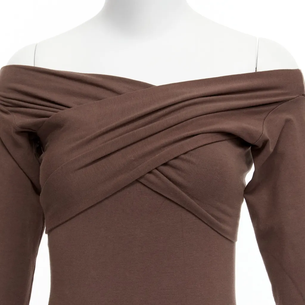 Romeo Gigli Criss Cross Dress Brown Cotton Very good - Back View