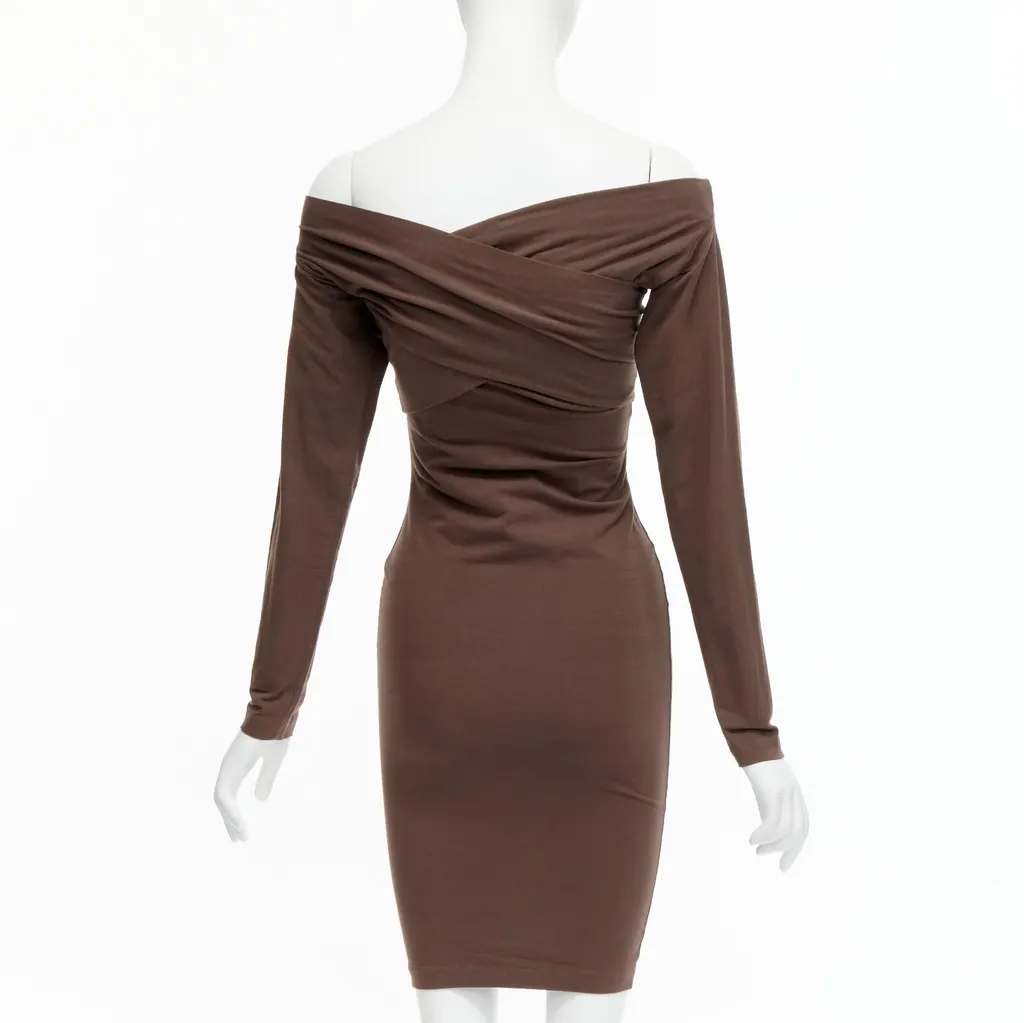 Romeo Gigli Criss Cross Dress Brown Cotton Very good - Box View