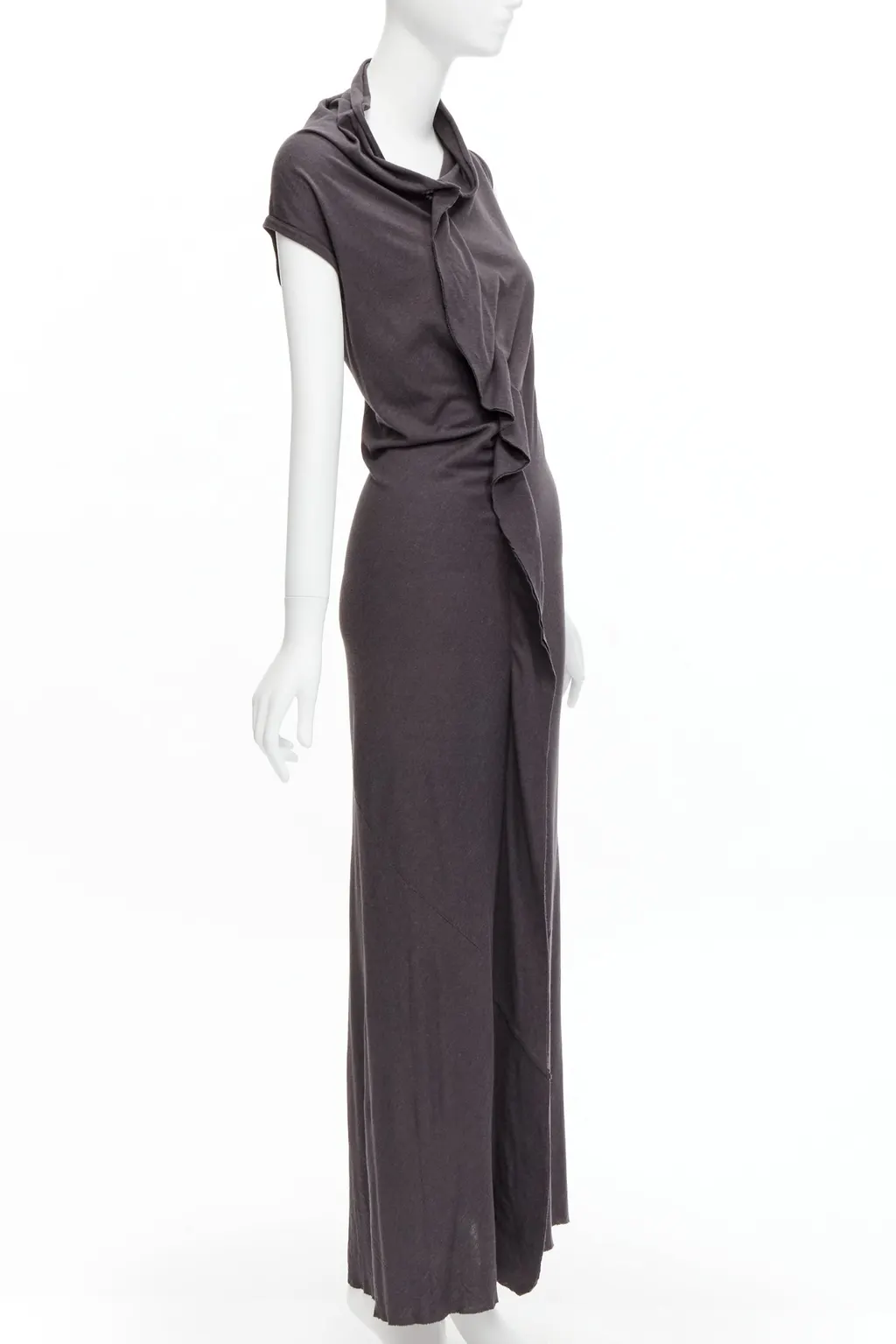 Comme Des Garcons Cowl Flutter Dress Grey Polyester Very good - Inside View