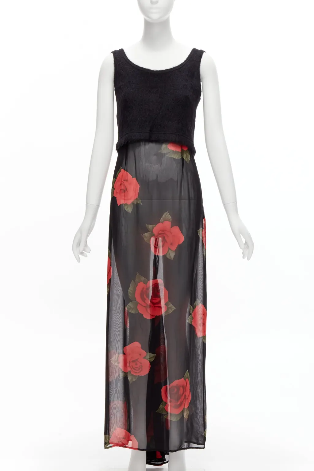 Dolce & Gabbana Rose Sweater Set Black Viscose Very good - Front View