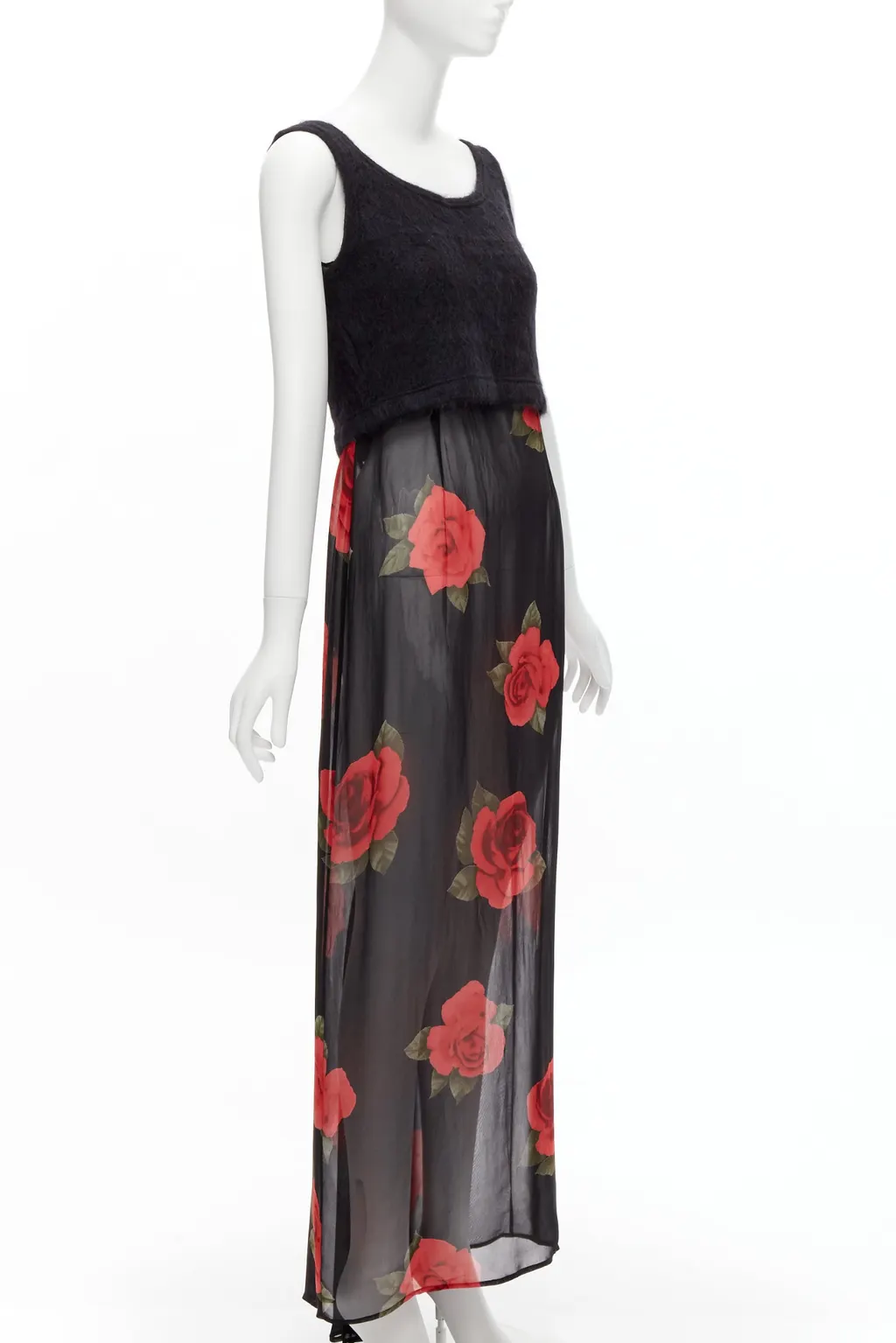 Dolce & Gabbana Rose Sweater Set Black Viscose Very good - Inside View