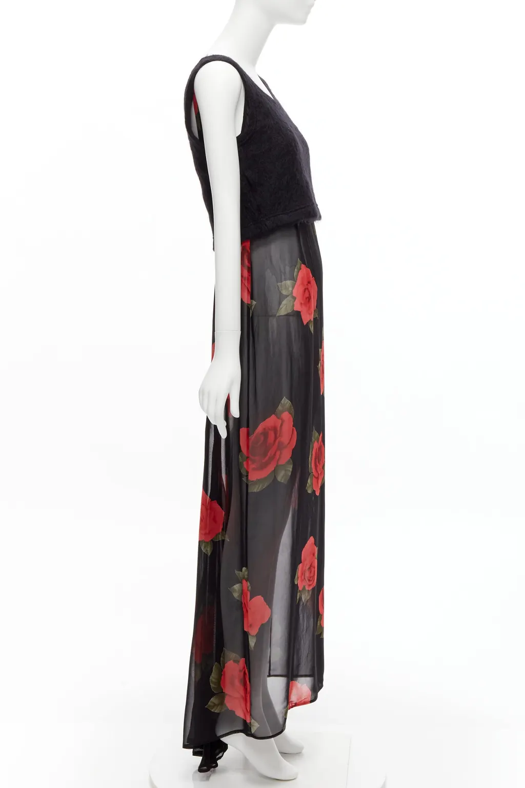 Dolce & Gabbana Rose Sweater Set Black Viscose Very good - Model View