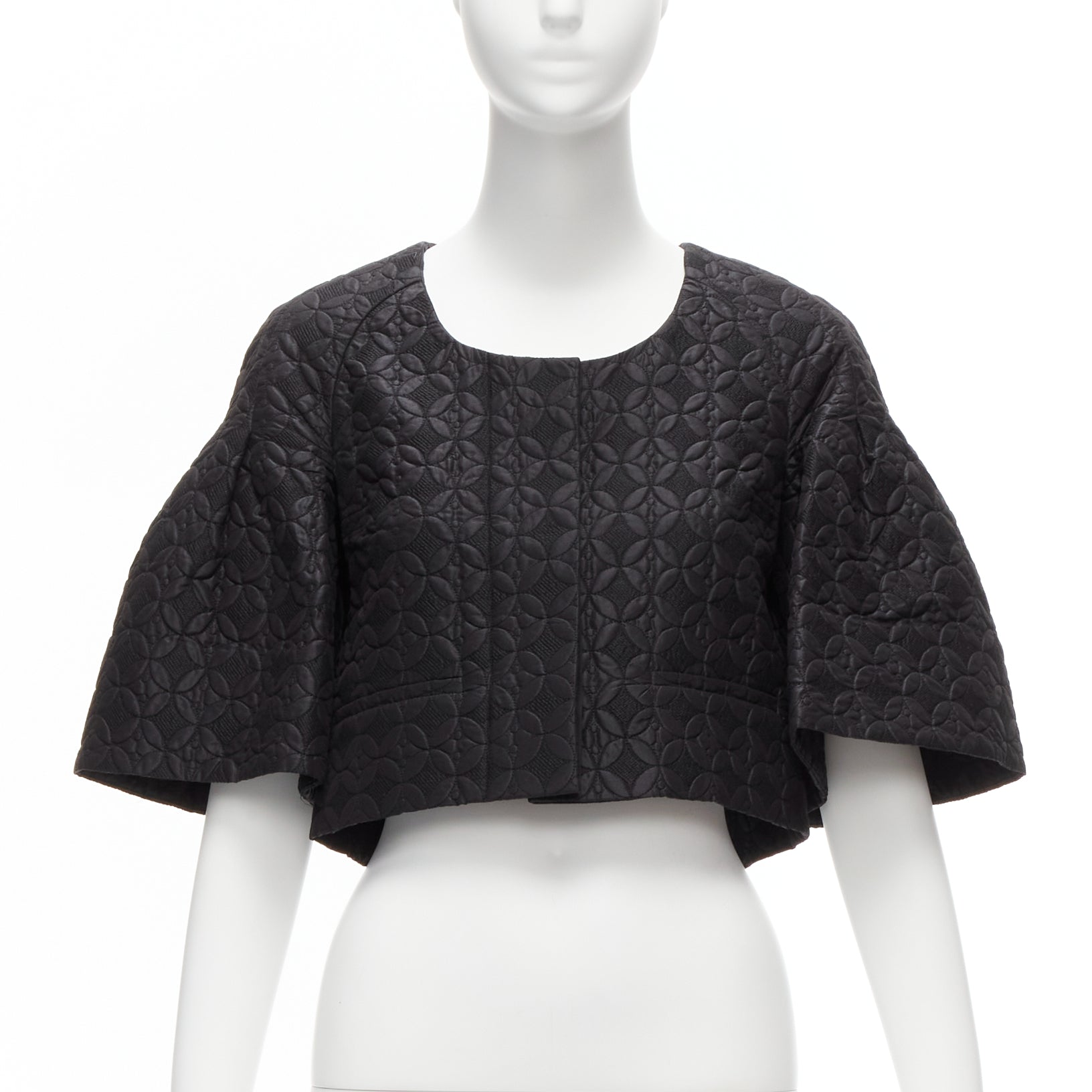 Chloe Black Floral Cropped Jacket - Image 6