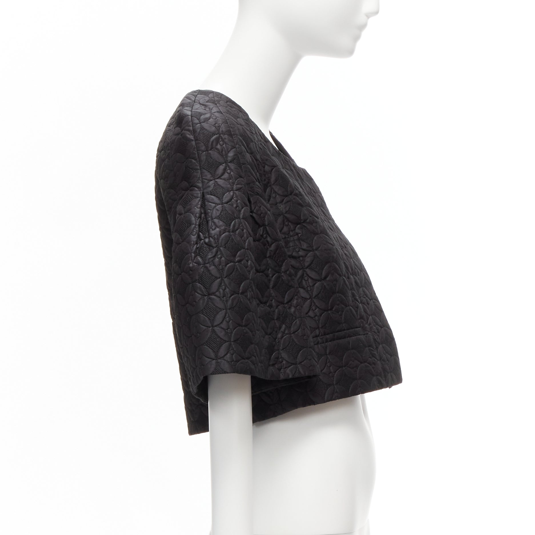 Chloe Black Floral Cropped Jacket - Side view