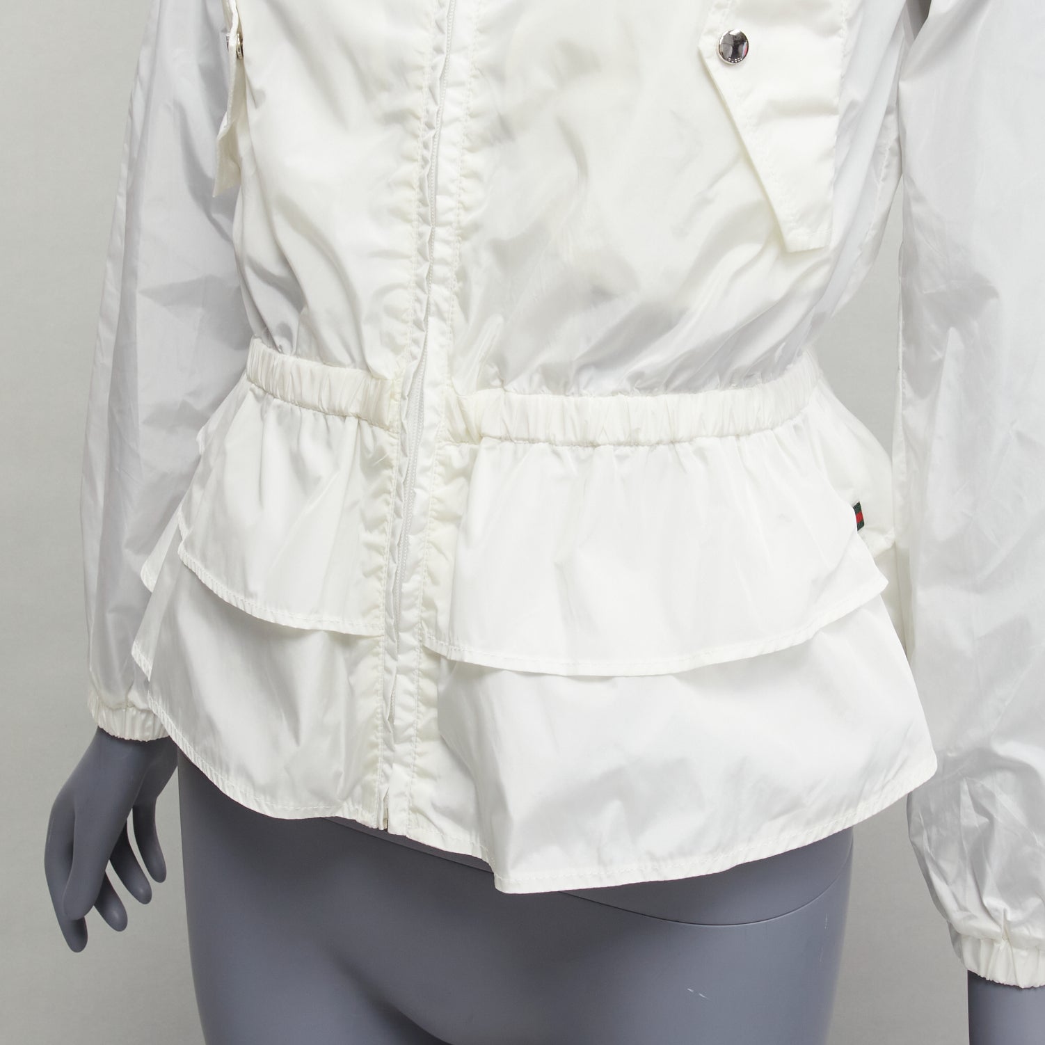Gucci Ivory Peplum Hooded Jacket - Back view