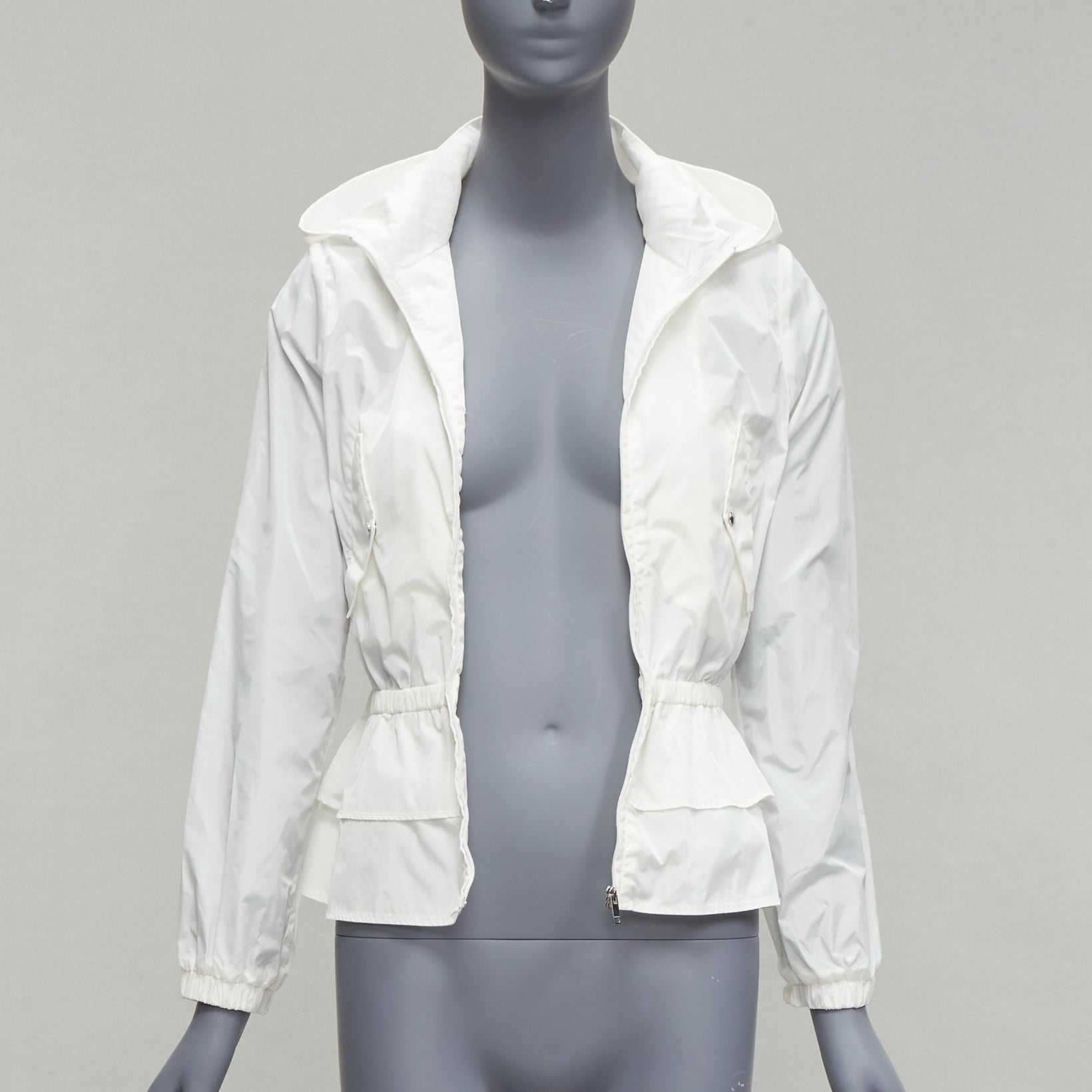 Gucci Ivory Peplum Hooded Jacket - Image 6