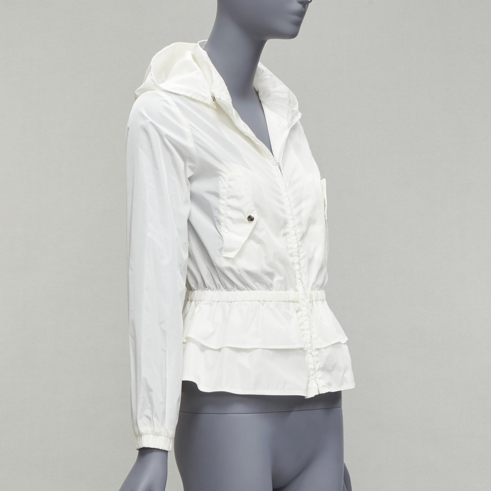 Gucci Ivory Peplum Hooded Jacket - 4