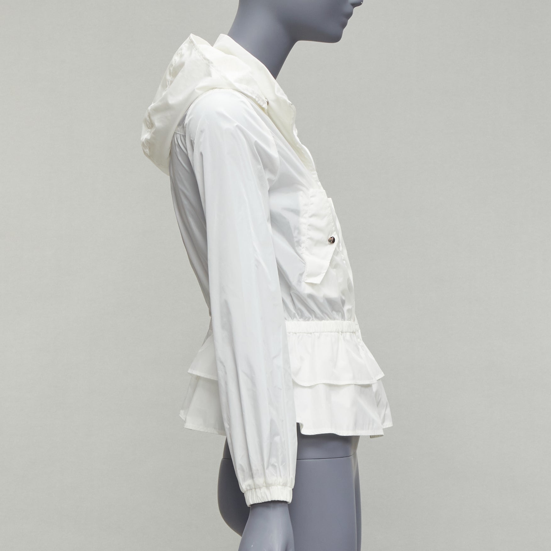 Gucci Ivory Peplum Hooded Jacket - Side view