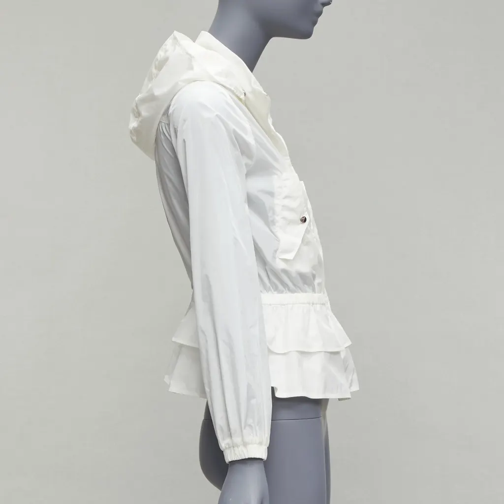 Gucci Ivory Peplum Hooded Jacket Ecru Polyamide Never worn, with tag - Box View