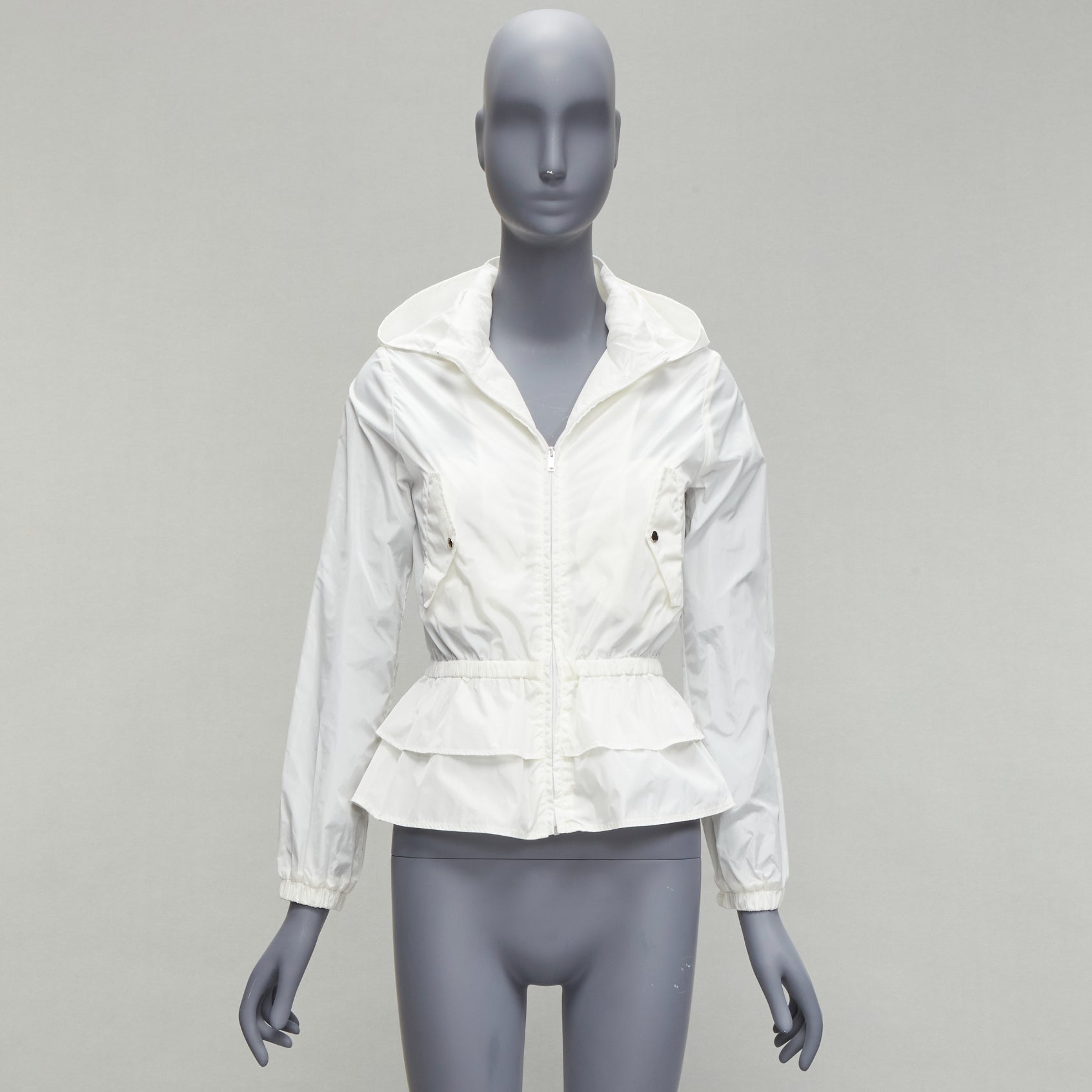 Gucci Ivory Peplum Hooded Jacket - Image 12