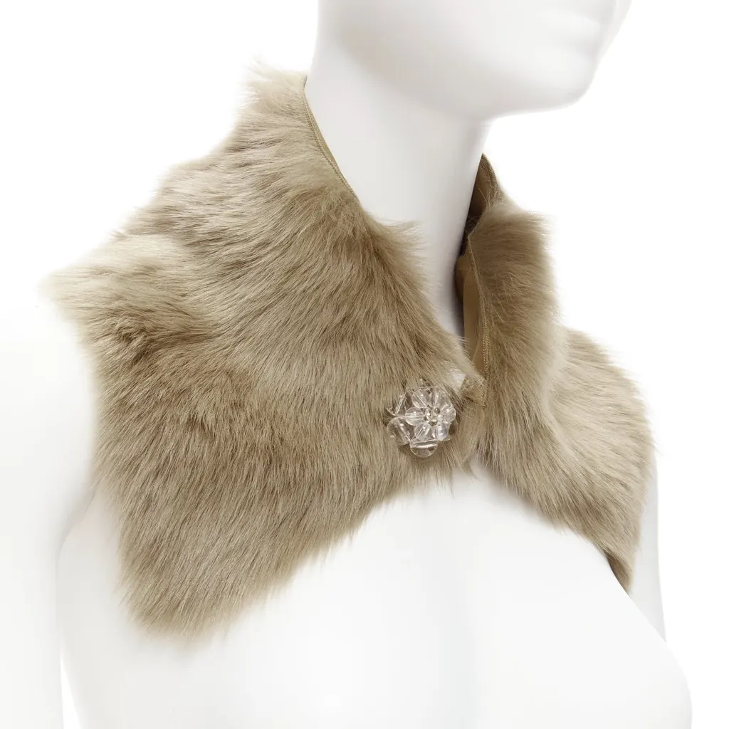 Simone Rocha Fur Bead Collar Brown Fur Never worn, with tag - Front View