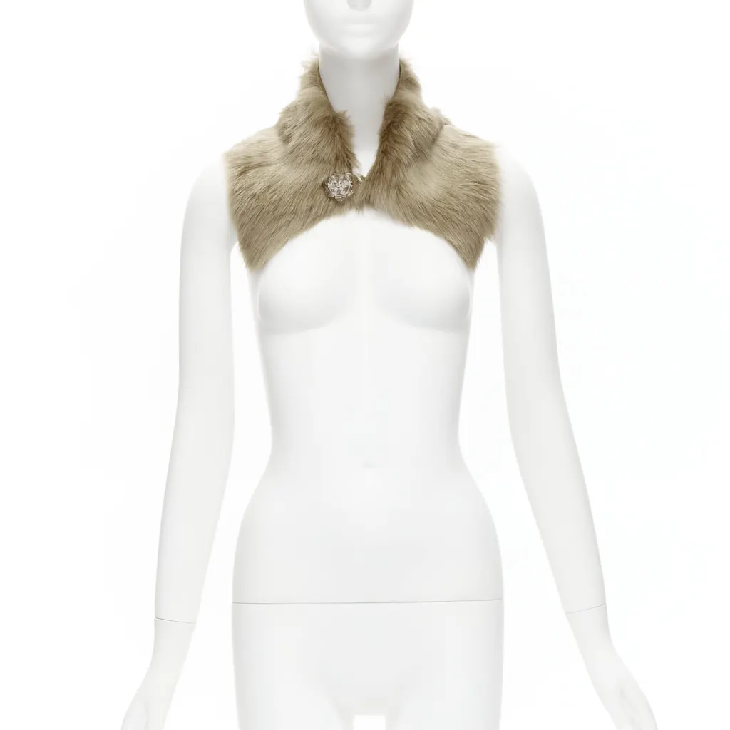 Simone Rocha Fur Bead Collar Brown Fur Never worn, with tag - Back View