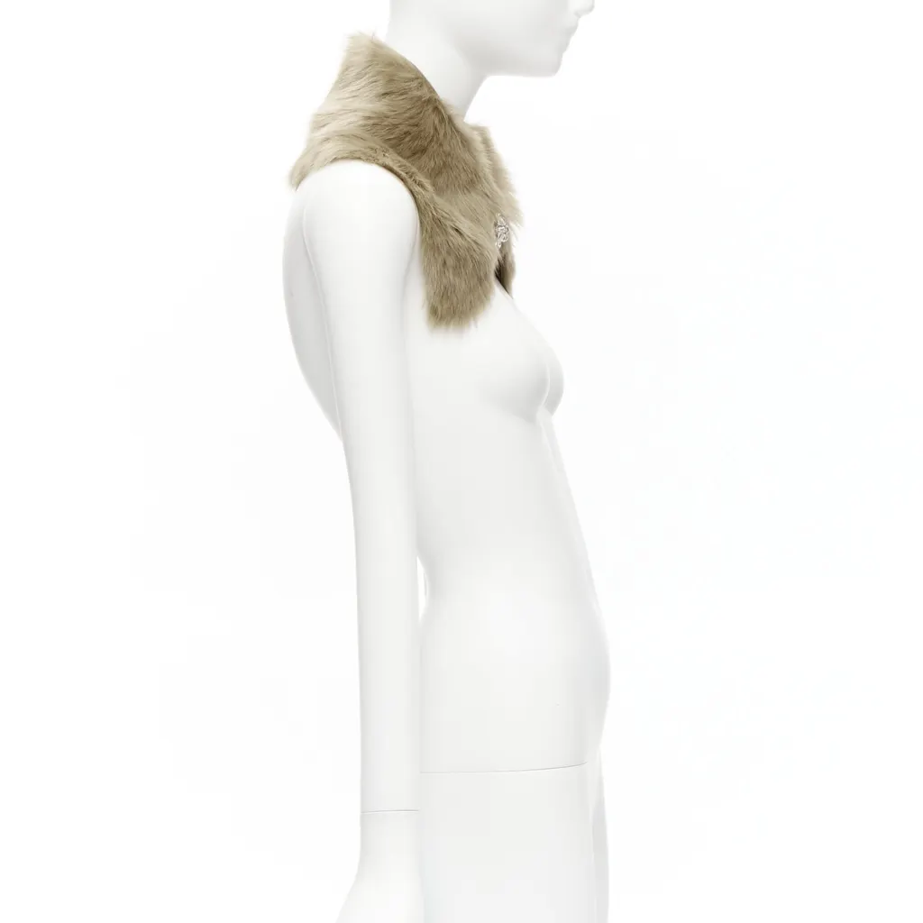 Simone Rocha Fur Bead Collar Brown Fur Never worn, with tag - Model View