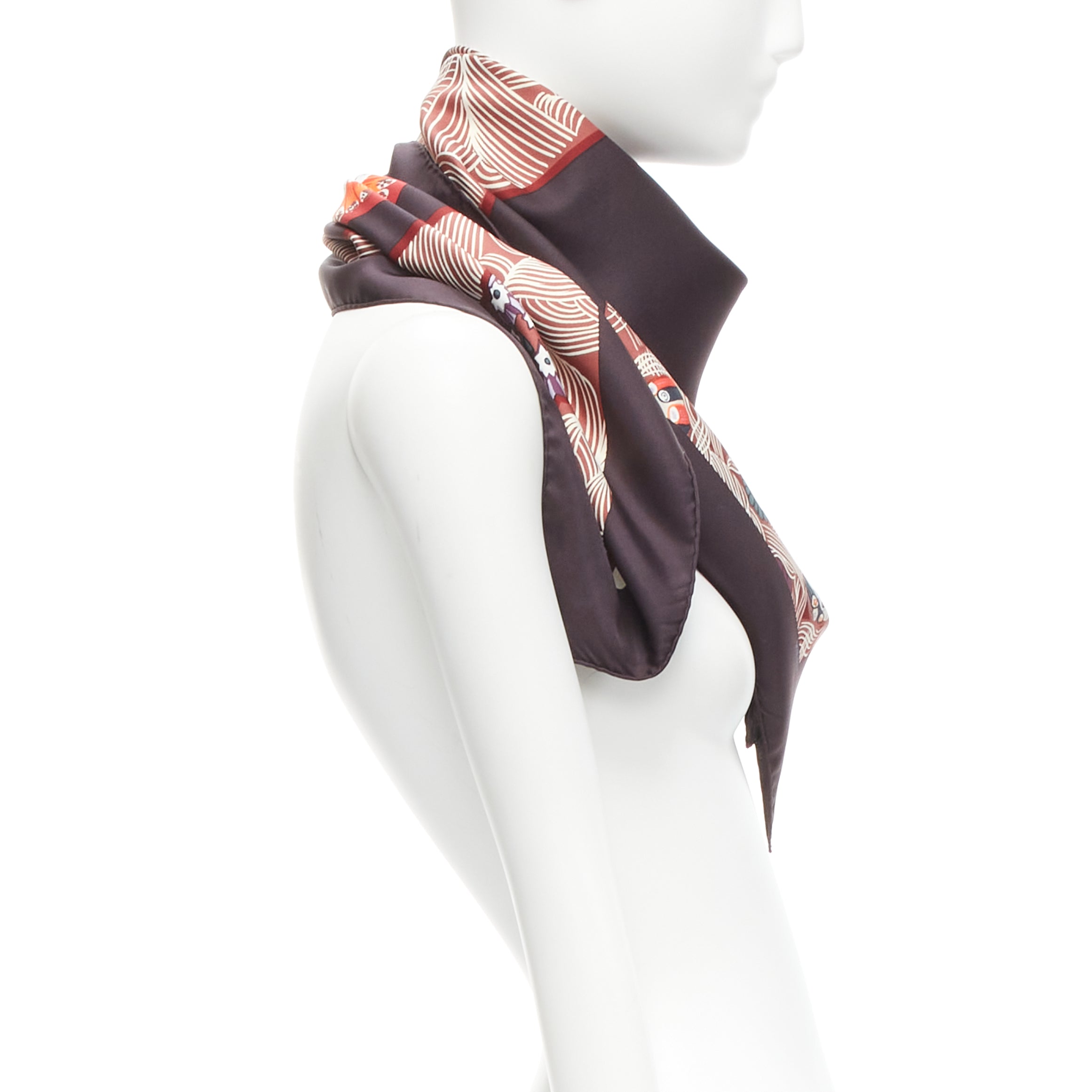 Hermès Dark Floral Scarf - 4