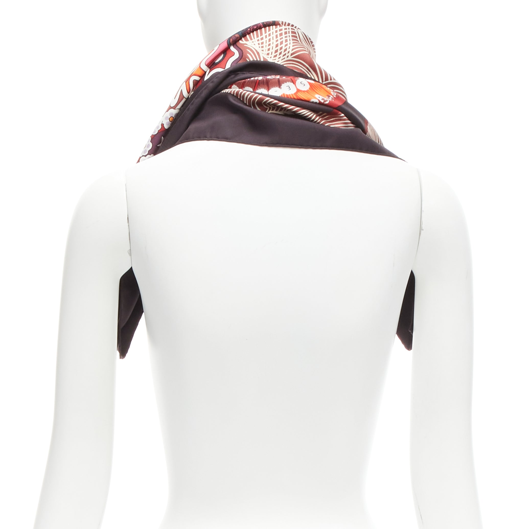 Hermès Dark Floral Scarf - Side view