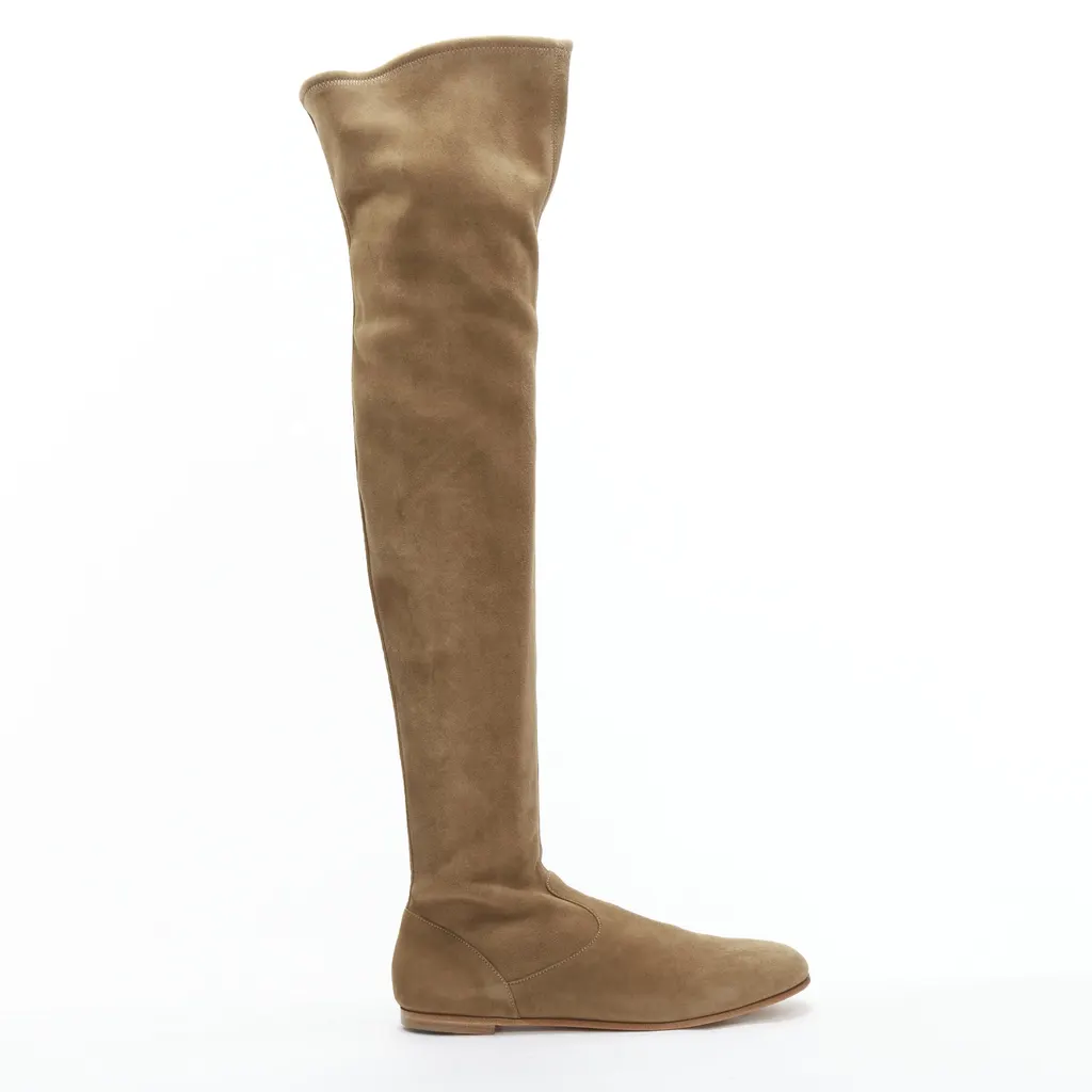 Gianvito Rossi Camoscio Brown Leather Good - Front View